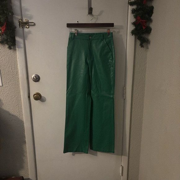 PRINCESS POLLY Princess Polly Ashlea Pu Faux Leather Wide Leg Pants 2 Size 26" / US 2 / IT 38 - 3 Thumbnail