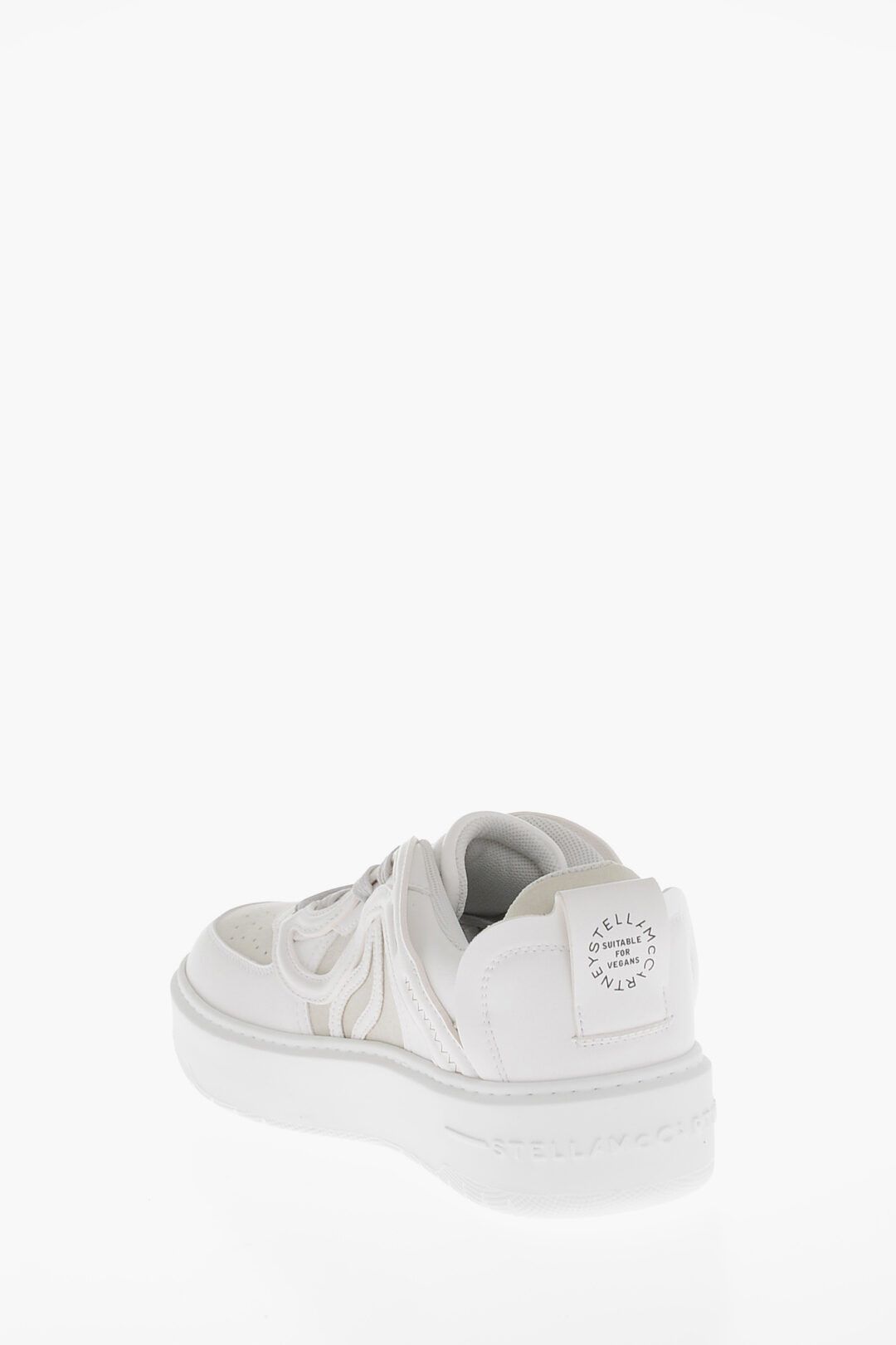 Stella McCartney og1mm0824 Eco-Leather S-Wave Low Top Sneaker in White Size US 8 / IT 38 - 3 Thumbnail