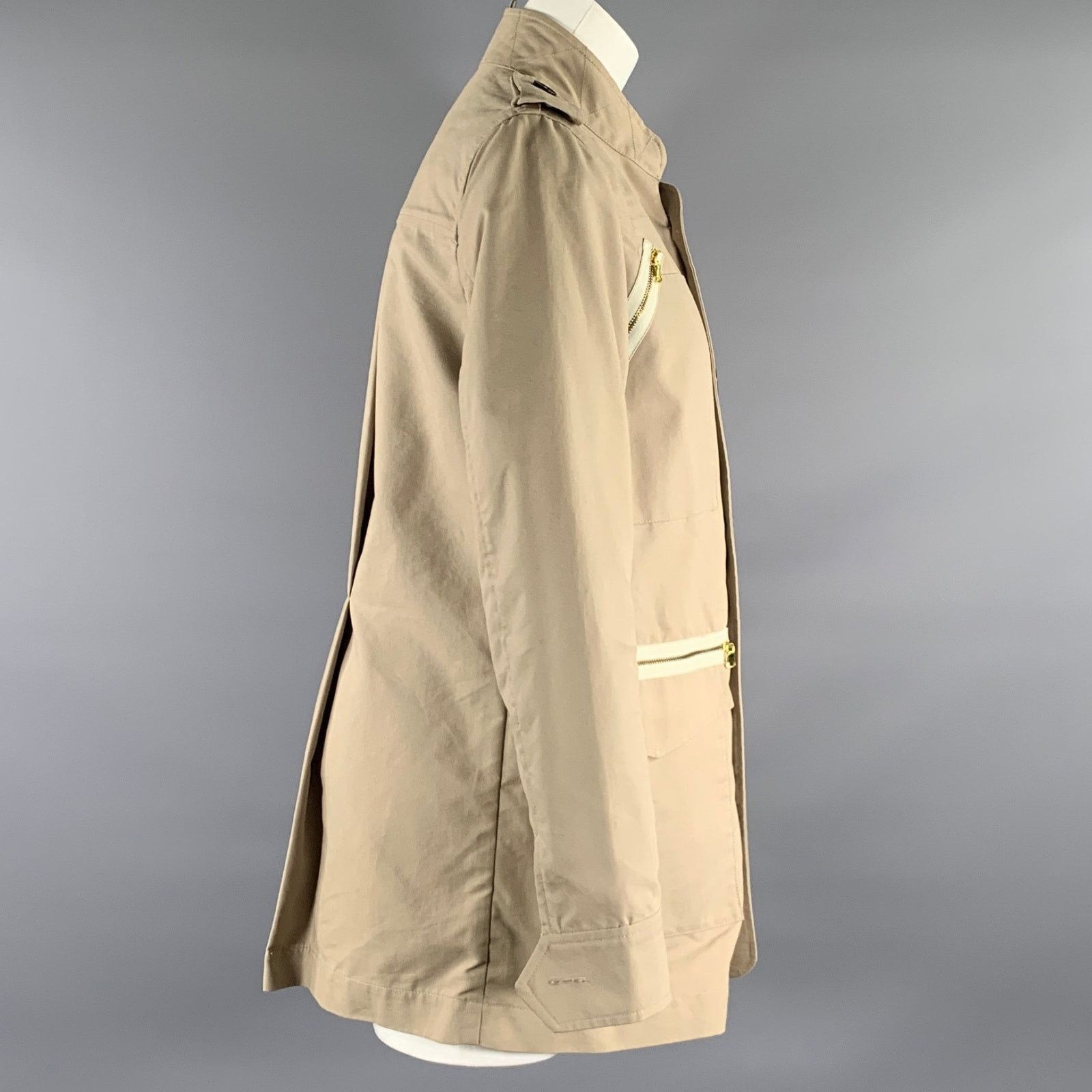 Adam Lippes ADAM LIPPES Size 6 Khaki Cotton Blend Military Jacket Size US XXL / EU 58 / 5 - 2 Thumbnail
