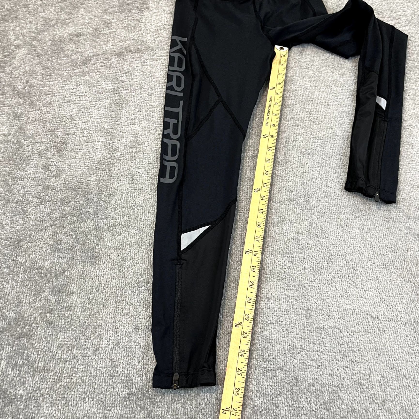 Lululemon KARI TRAA Leggings Women Small Black Ankle Zip Reflective Low Rise Waist Stretch Size 28" / US 6 / IT 42 - 4 Thumbnail