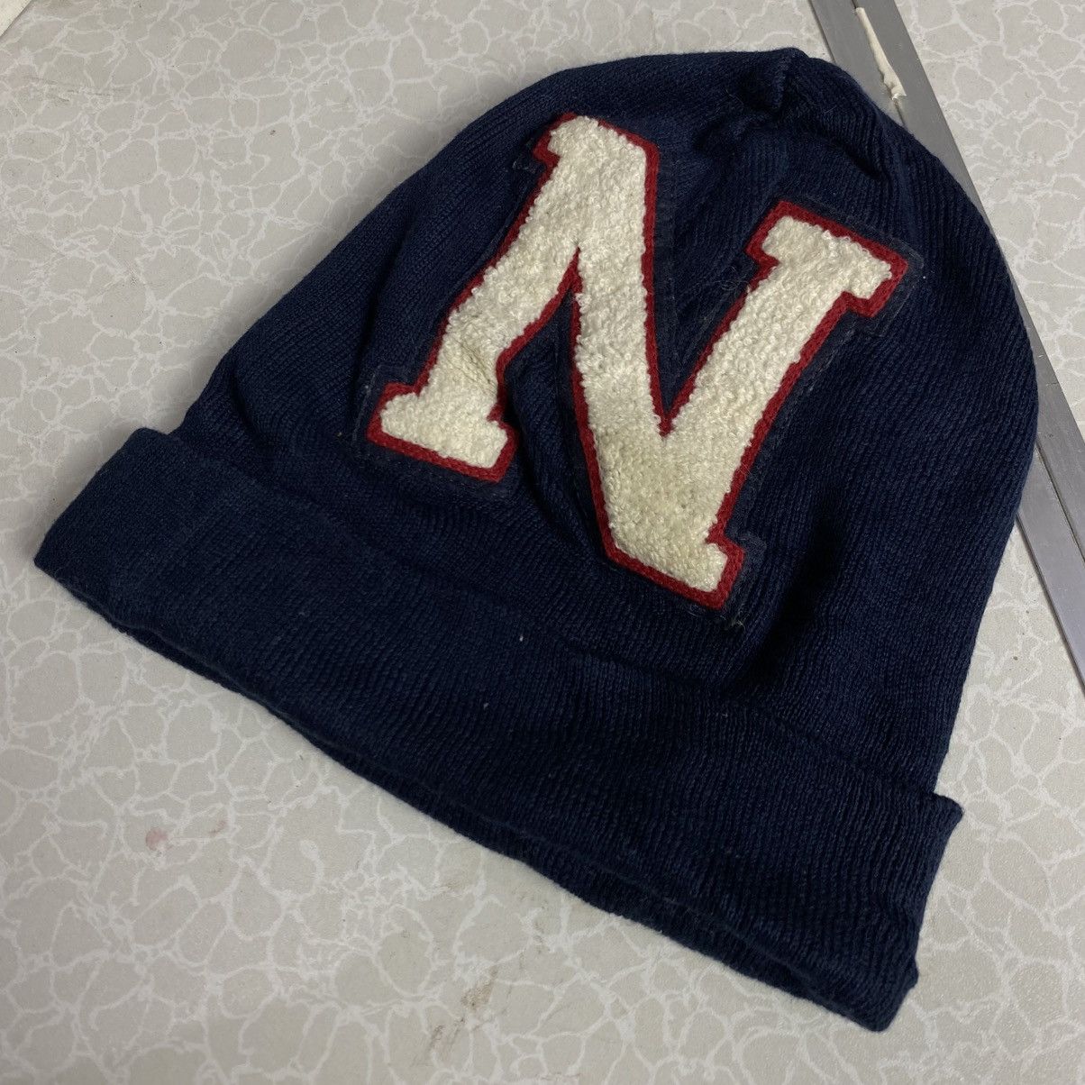 Japanese Brand × Vintage 2000s y2k N towel logo by discs gaudere Japan beanie hats Size ONE SIZE - 3 Thumbnail