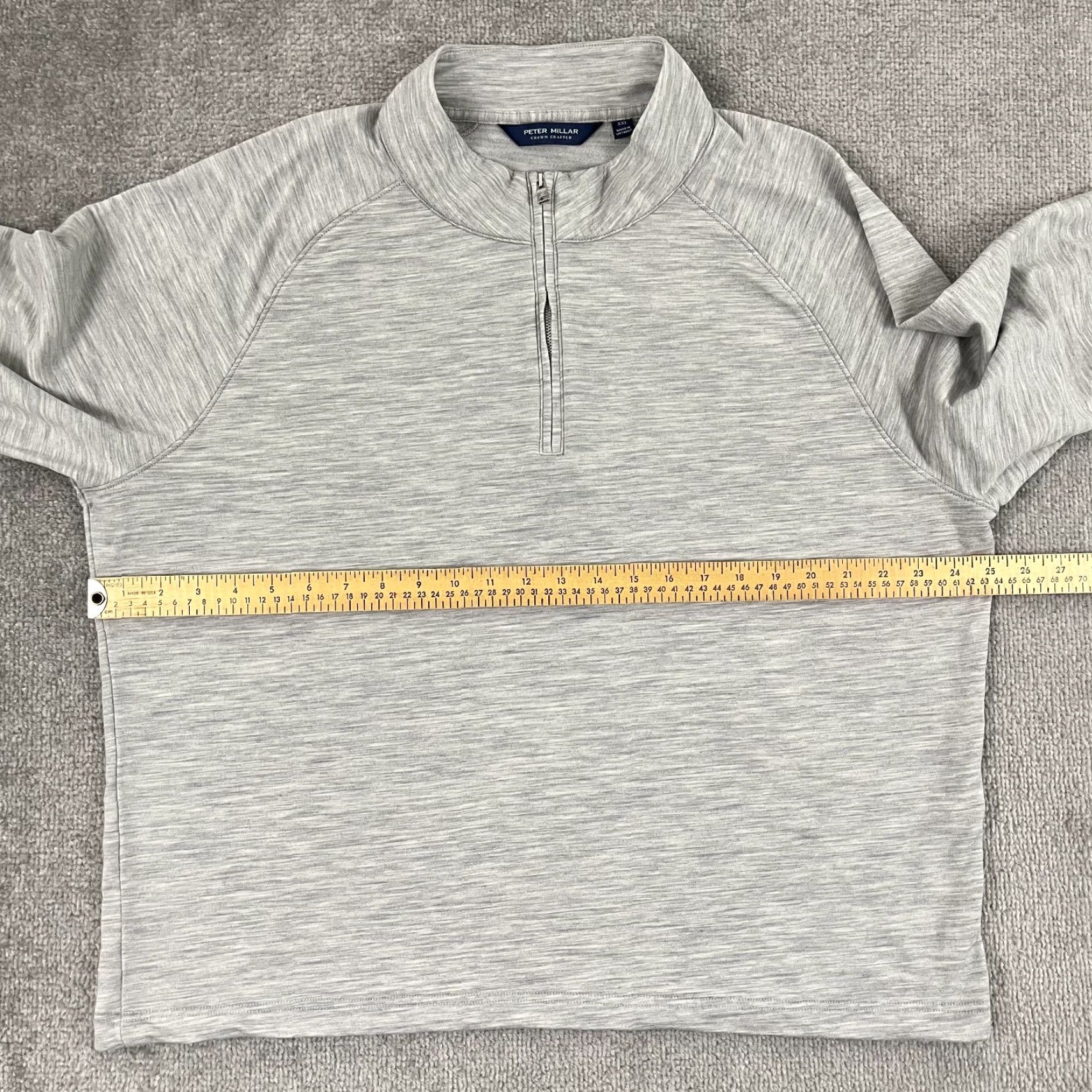 Peter Millar Peter Millar Excursionist Performance Jacket XL Gray Wool Blend 1/4 Zip Breathable Lightweight Golf Outdoor Mens Size US XL / EU 56 / 4 - 5 Thumbnail