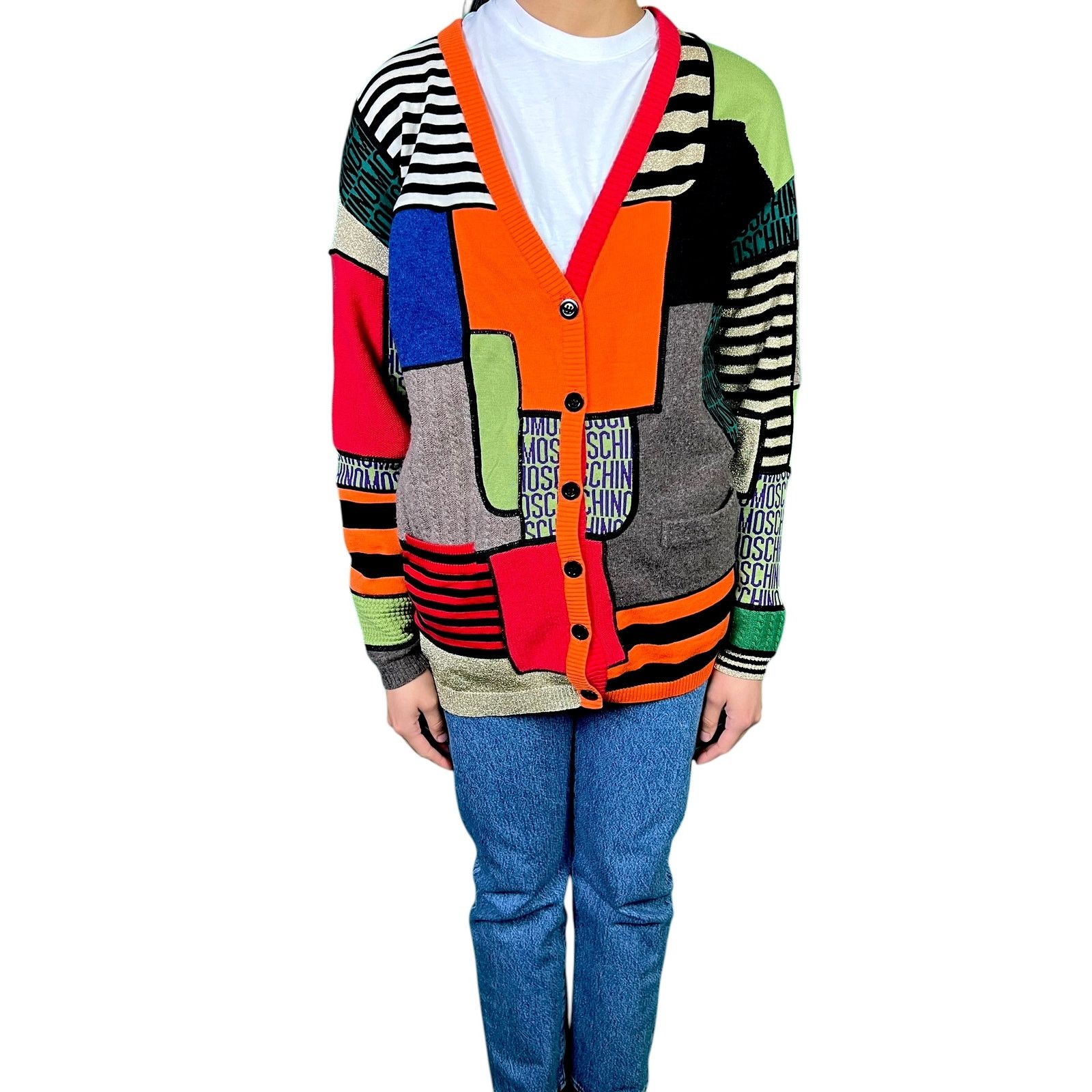 Moschino Moschino Couture Jeremy Scott US 6 Patchwork Wool Cardigan Size US L / EU 52-54 / 3 - 3 Thumbnail