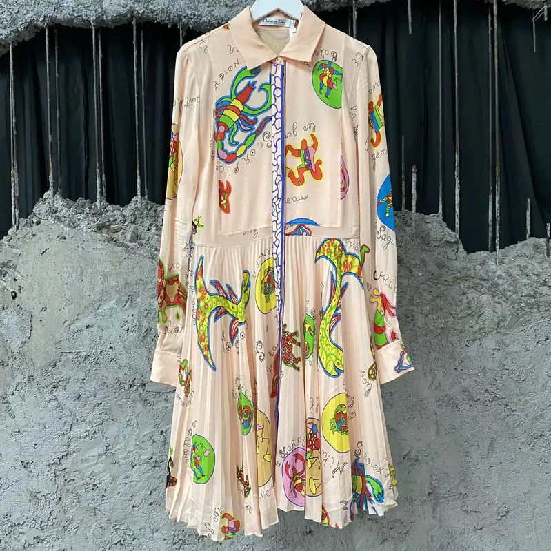 Dior Dior Women's Blush Color Dress with Patterns 0089 Size ONE SIZE - 1 Thumbnail
