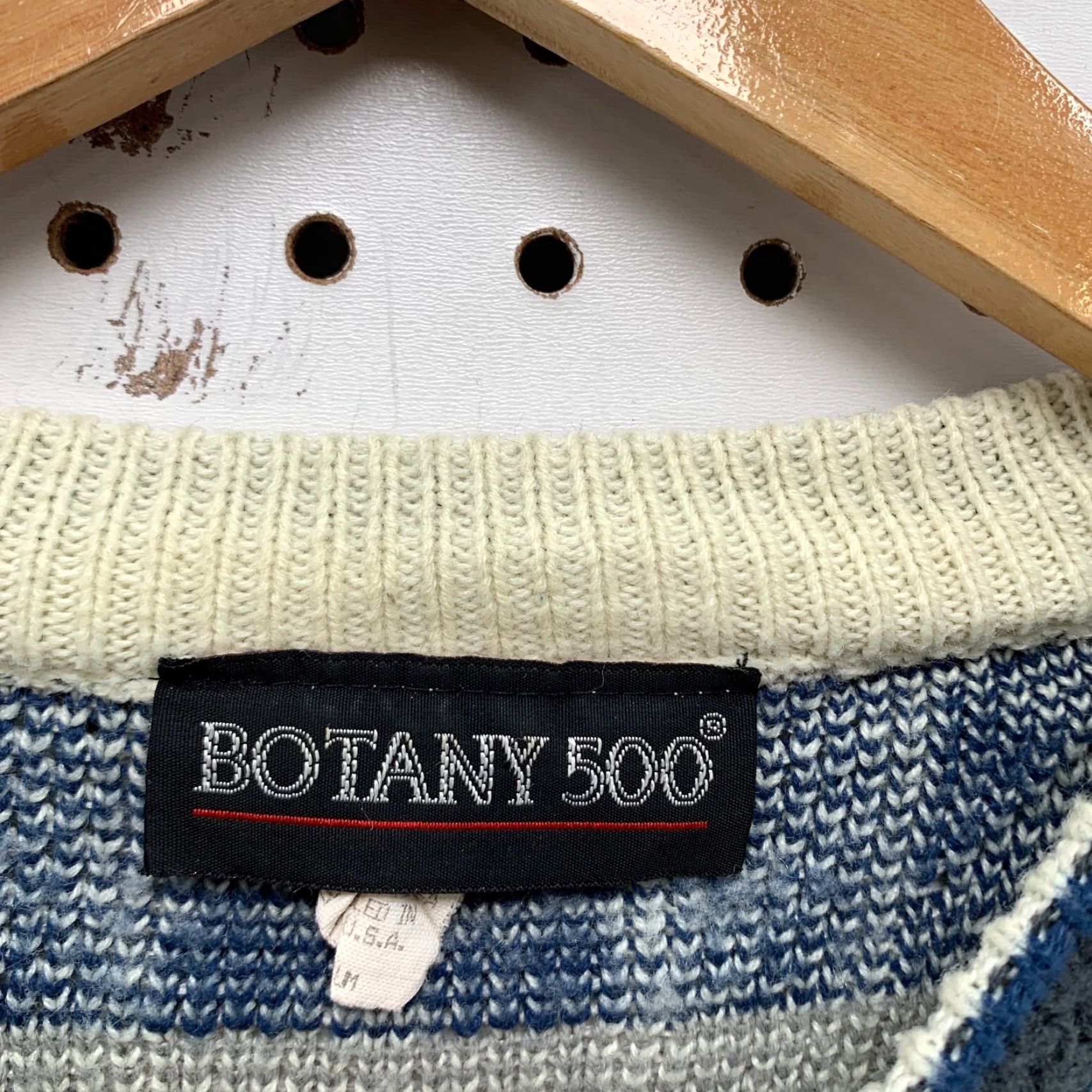 Vintage VINTAGE Botany 500 Knit Sweater Mens Small Geometric Beige 80s 90s USA Size US S / EU 44-46 / 1 - 7 Thumbnail