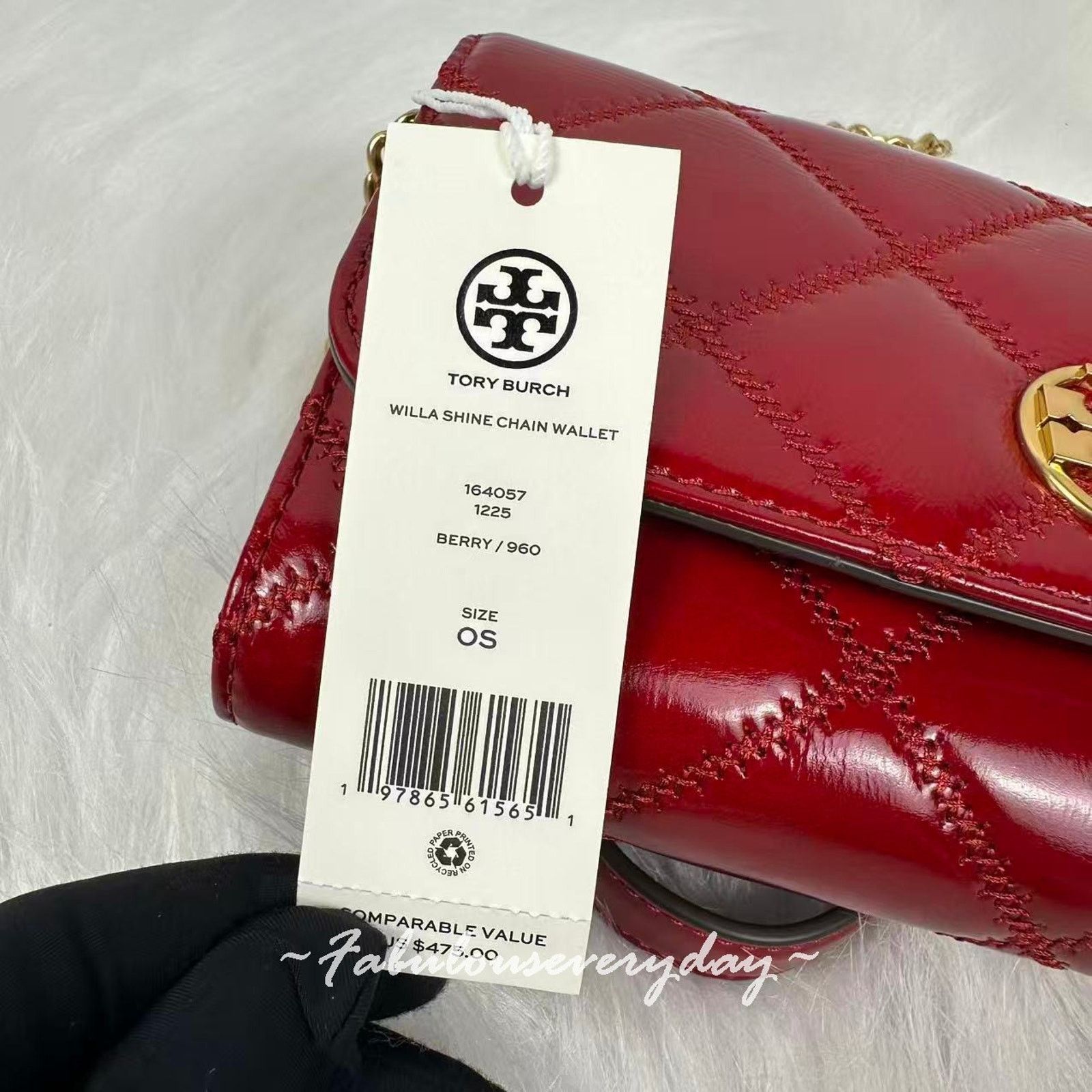 Tory Burch Tory Burch Willa Chain Wallet Clutch In Leather/Gold/Berry Size ONE SIZE - 8 Thumbnail