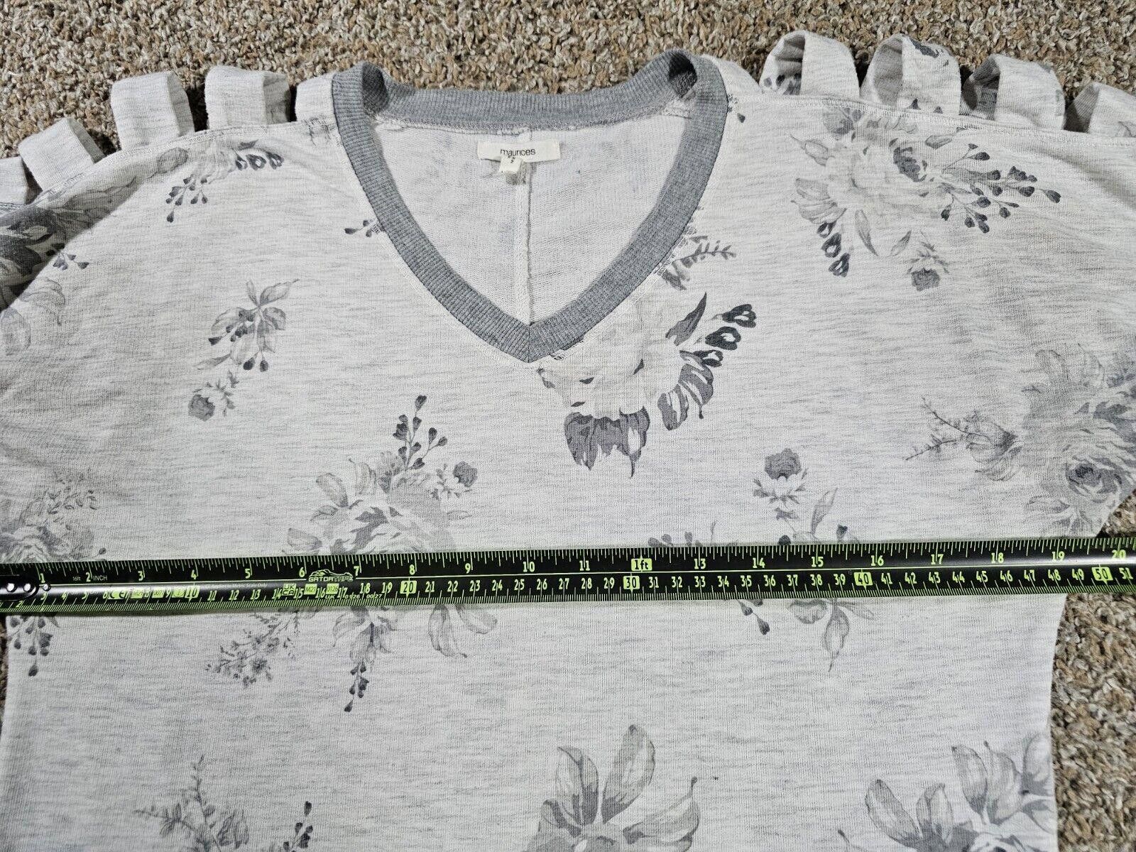 Designer Maurices floral open slit shoulder top XS gray Size XS / US 0-2 / IT 36-38 - 6 Thumbnail