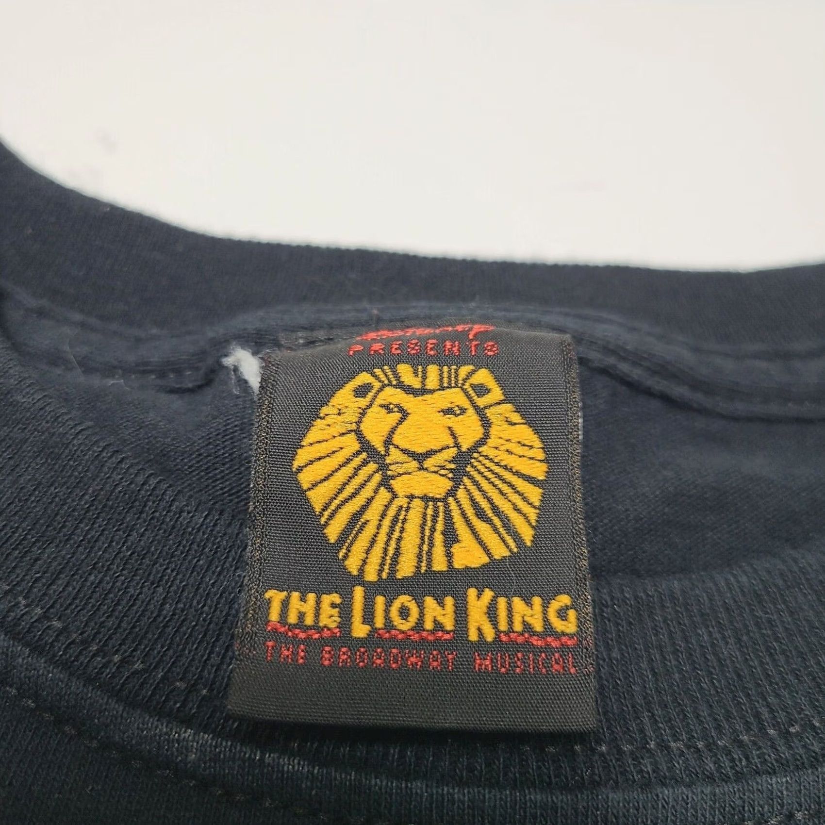Disney VINTAGE Disney Lion King Broadway Musical T-Shirt Black Cotton Short Sleeve Crew Neck Men M 90s Music Size US M / EU 48-50 / 2 - 3 Thumbnail