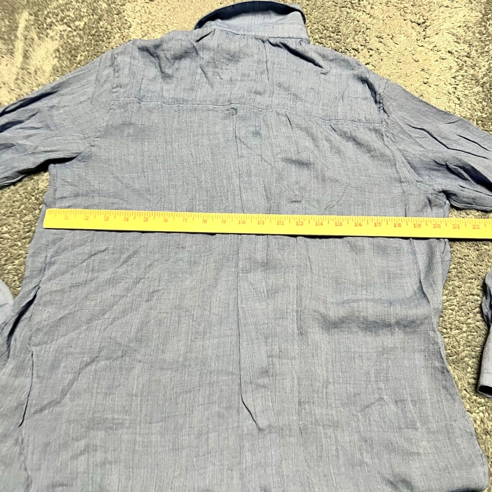 Free People Free People Button-Up Shirt Womens Medium Blue Oversized Lightweight Women M Blue Button-Up Shirt Size M / US 6-8 / IT 42-44 - 5 Thumbnail