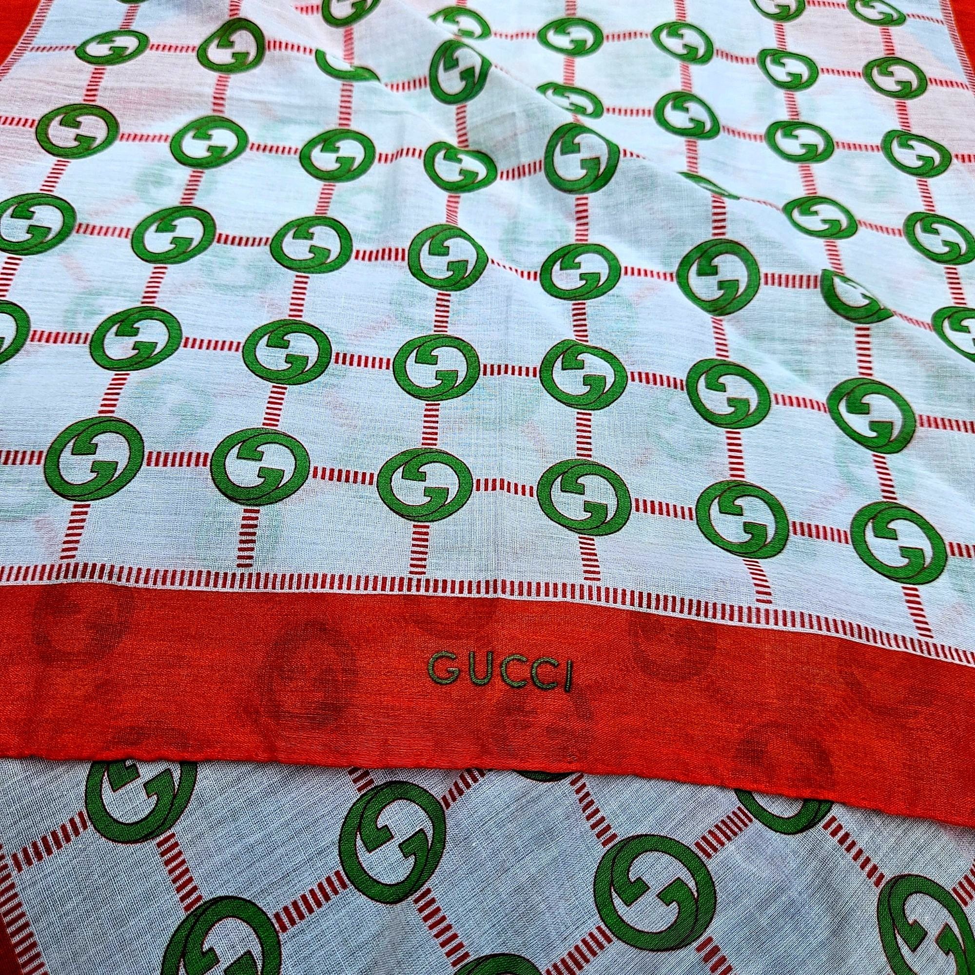 Gucci Vintage Gucci GG Monogram Cotton Handkerchief Scarf Set 2 Size ONE SIZE - 4 Thumbnail