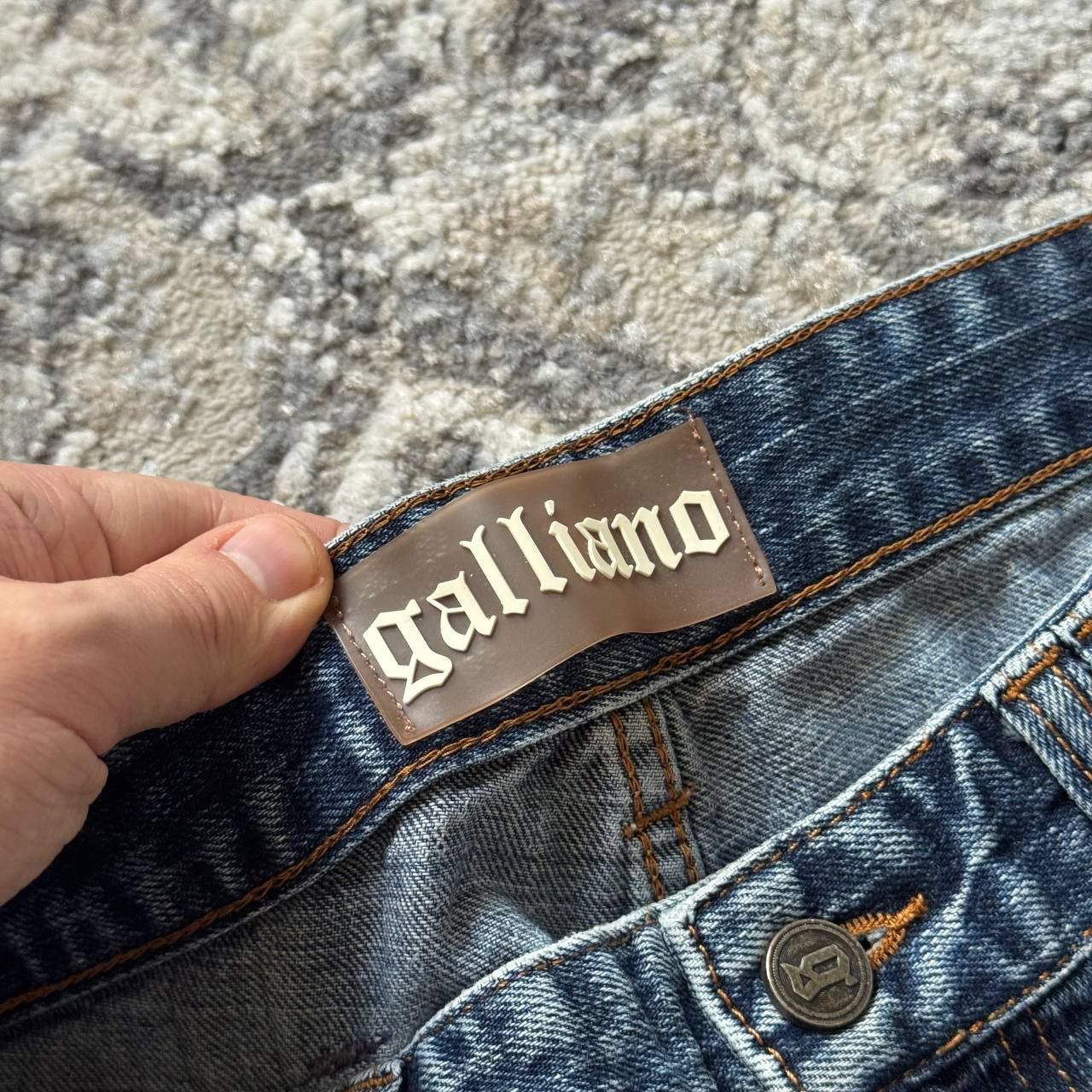 John Galliano RARE John Galliano Vintage Denim Washed Faded Goth Jeans Size 35" - 9 Thumbnail
