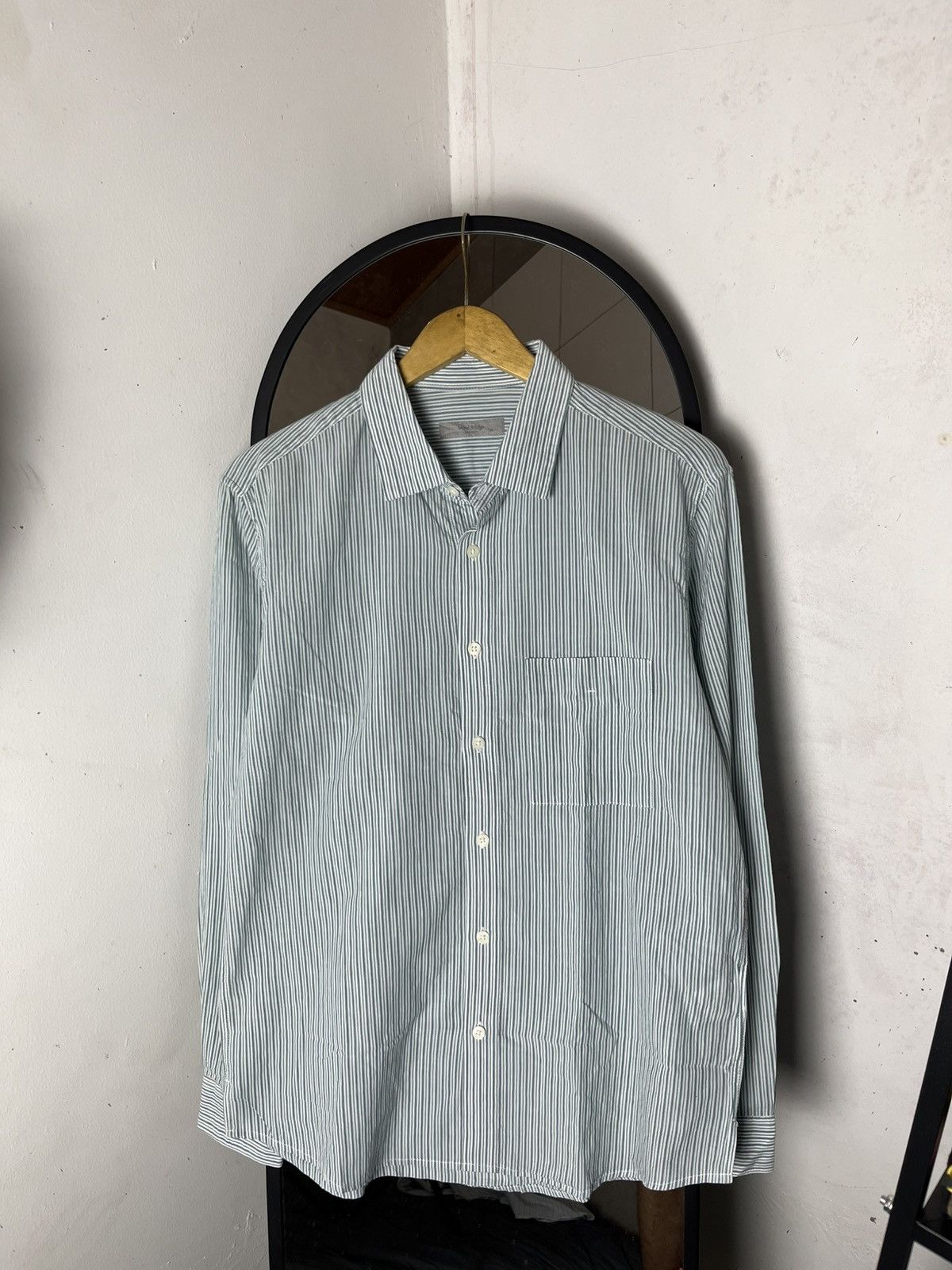 Japanese Brand Mindbridge striped button ups shirt /balenciaga/prada/issey Size US M / EU 48-50 / 2 - 1 Thumbnail