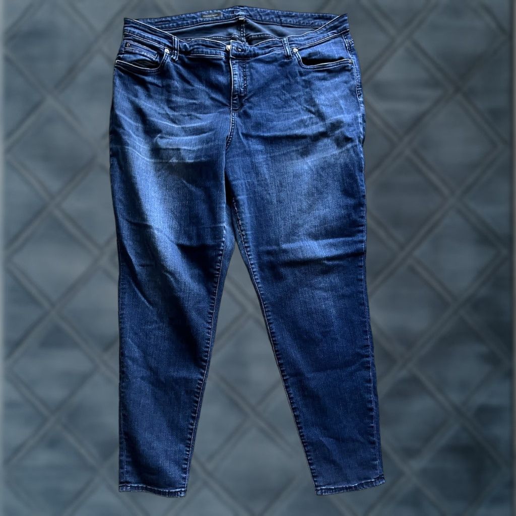 Vintage KUT From the Kloth Jeans Womens 22W Blue High Rise Skinny Dark Wash Stretch Jeans Size 40" / US 18 - 1 Thumbnail