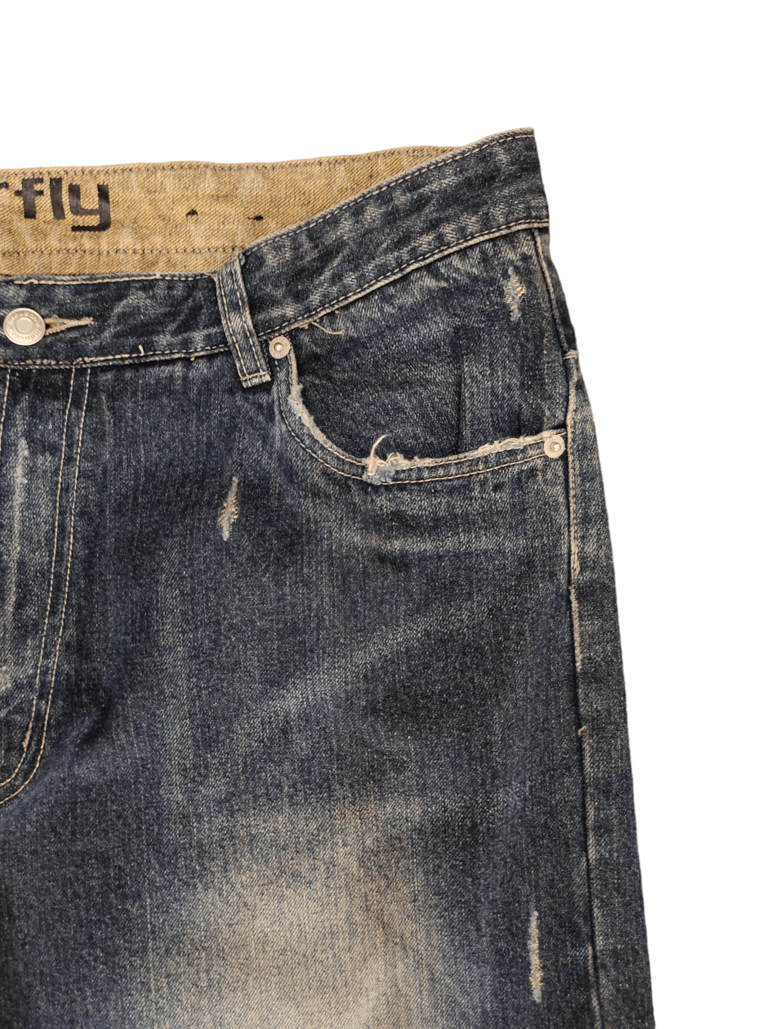 Hysteric Glamour Baggy Jeans Industrie Sand Wash Ripped Denim Wide Loose Y2k Size US 37 - 3 Thumbnail