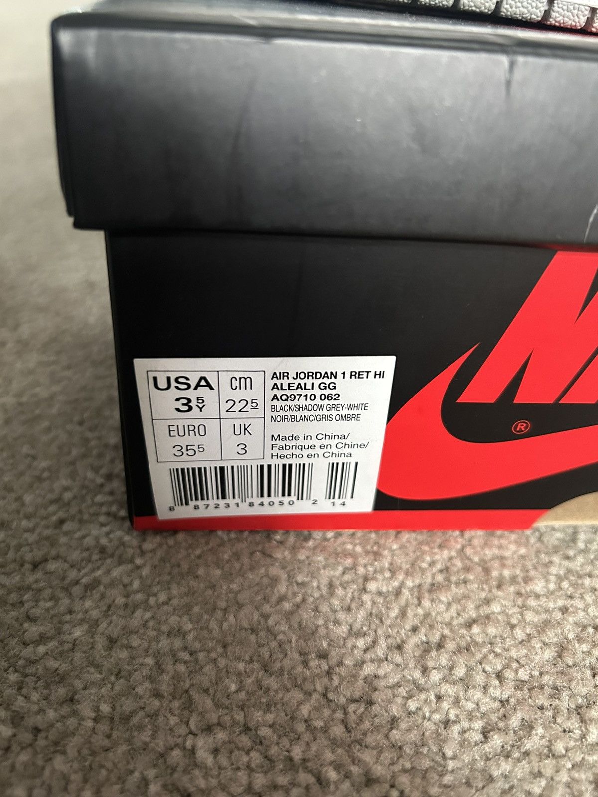 Jordan Brand × Nike Air Jordan 1 High Aleali May Satin Shadow 3.5Y Size US 5 / IT 35 - 9 Thumbnail