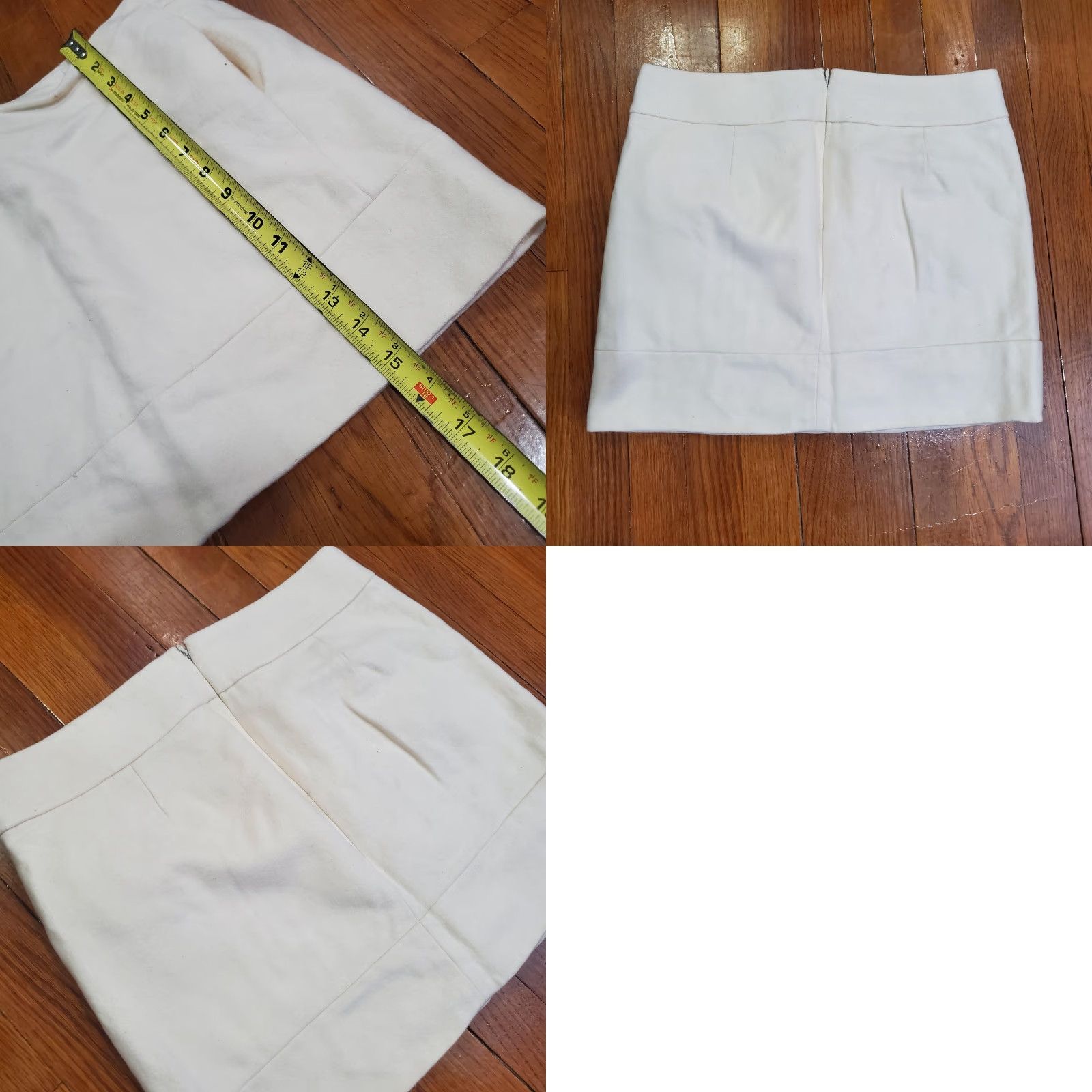 J.Crew J.Crew Skirt Womens 6 White Wool Blend Mini Pencil Lined Pockets Style 29992 Size 28" / US 6 / IT 42 - 8 Thumbnail