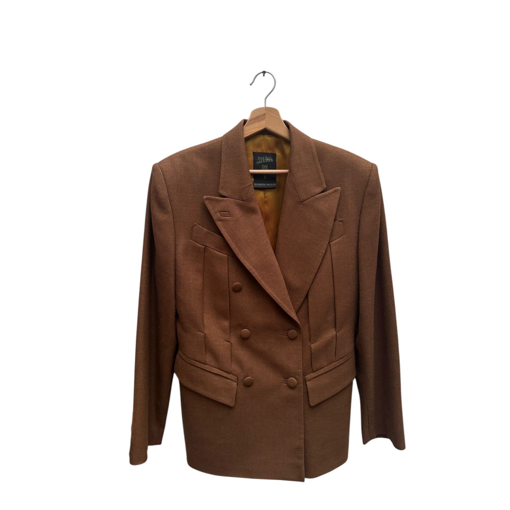Jean Paul Gaultier Vintage Oversized Brown Wool Blazer Jacket Size M / US 6-8 / IT 42-44 - 1 Thumbnail
