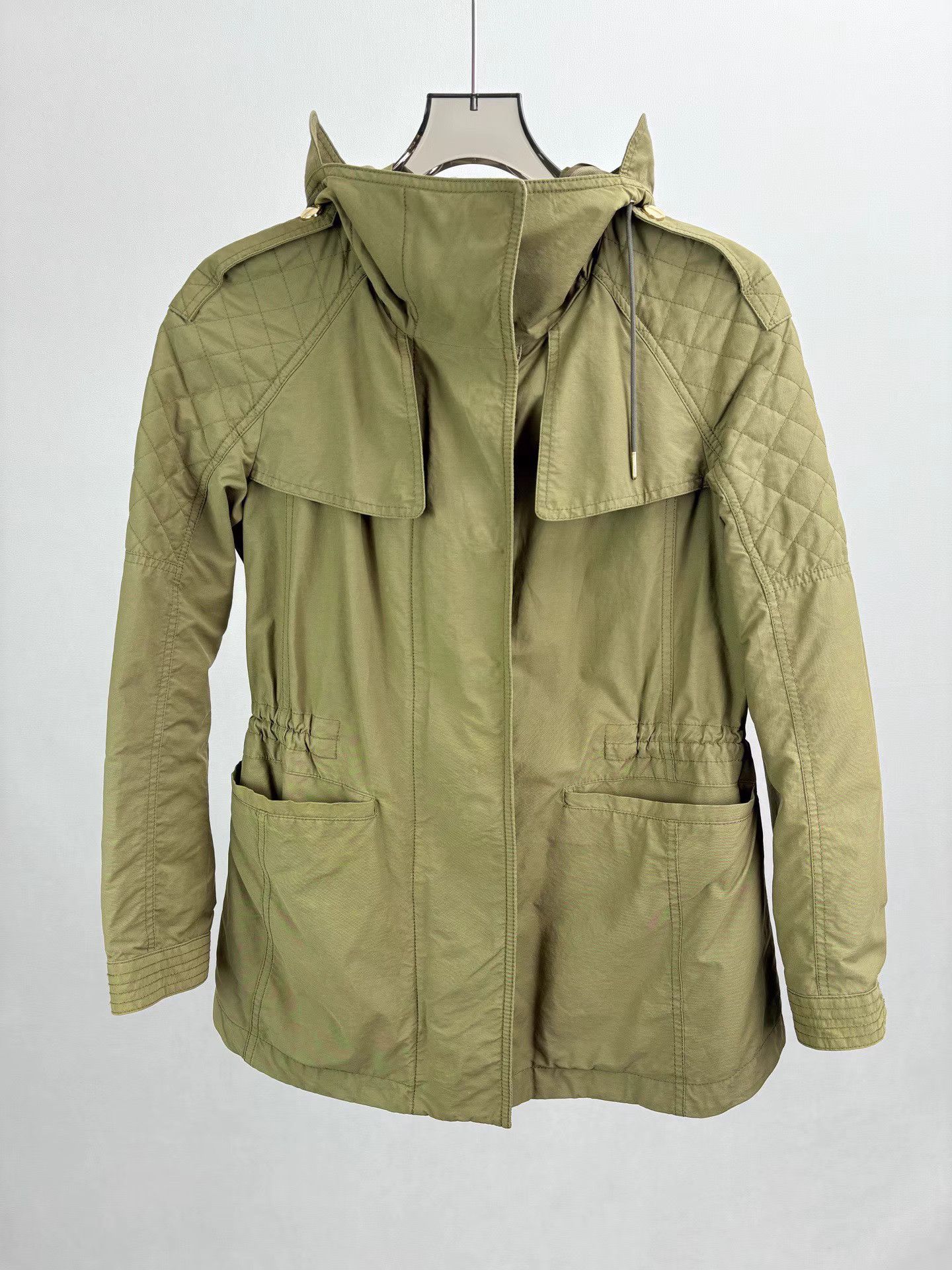 Burberry BURBERRY Khaki Green Trench Coat Size US XXS / EU 40 - 1 Thumbnail