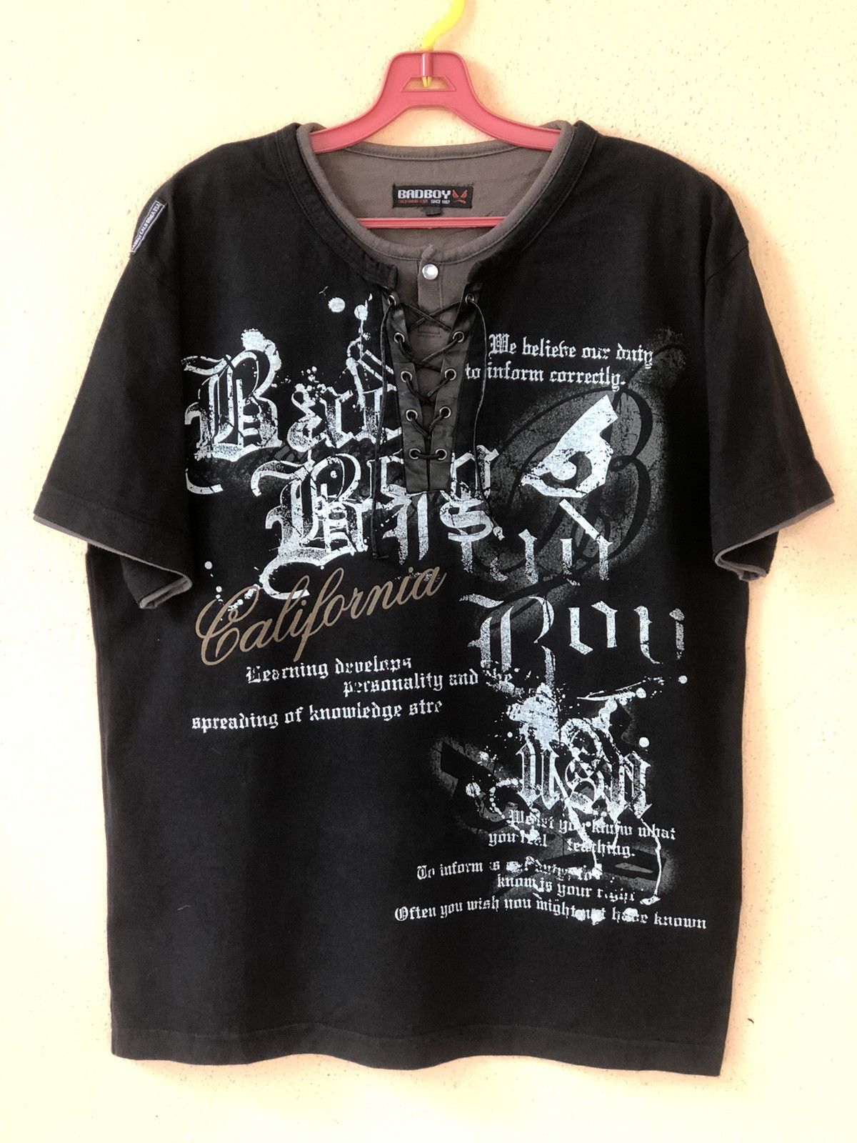 Japanese Brand Vintage BAD BOY Punk Gothic Double Layer Collar Size US L / EU 52-54 / 3 - 1 Thumbnail