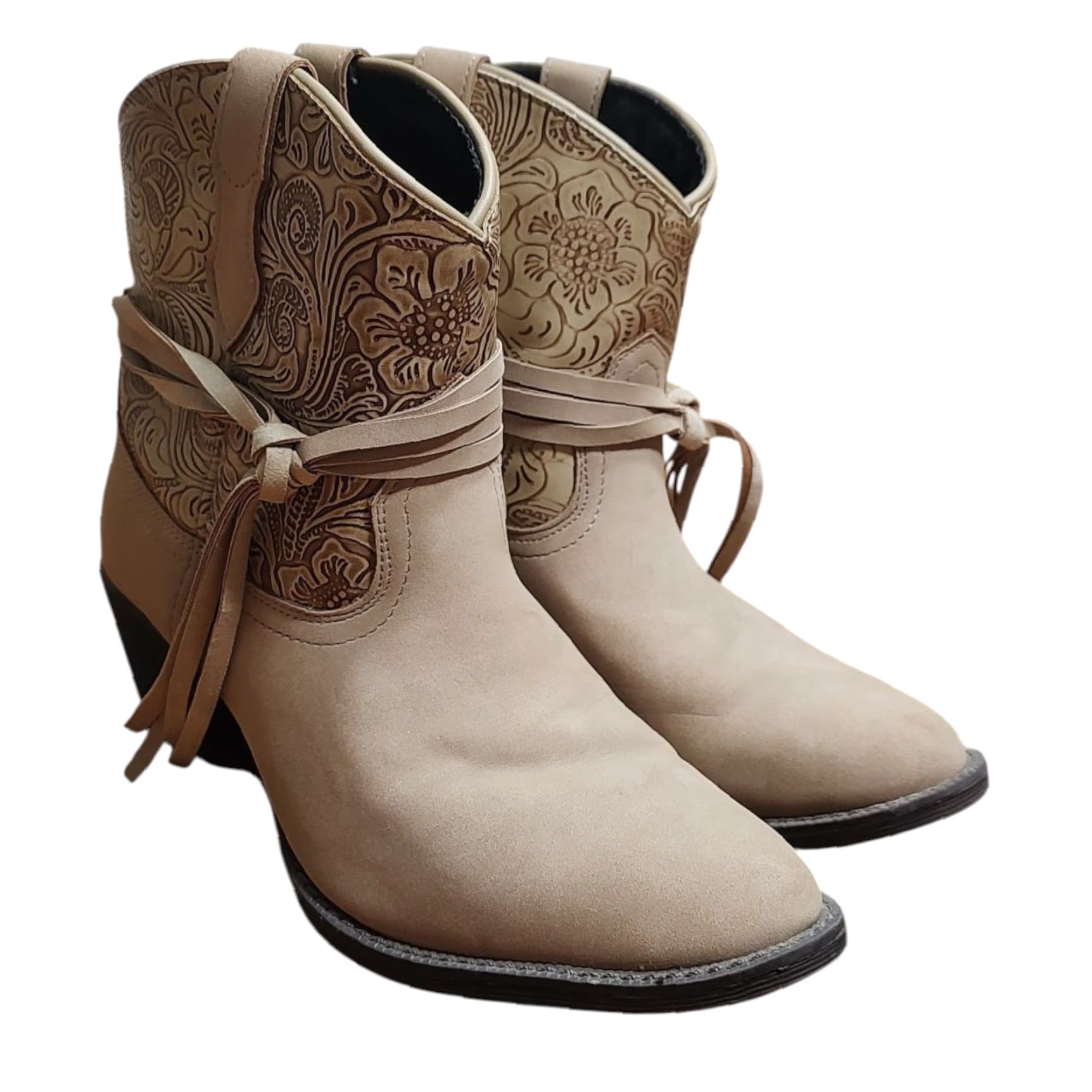 Vintage Dingo Valerie Paisley Round Toe Cowboy Boots Womens Beige Casual 8M DI8951 Size 8M Size US 8 / IT 38 - 4 Thumbnail
