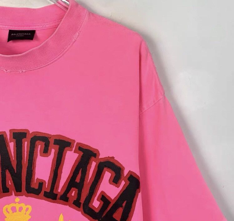 Balenciaga Balenciaga 22 Pink Logo Letter Round Neck Short sleeved T- Size US XXS / EU 40 - 4 Thumbnail