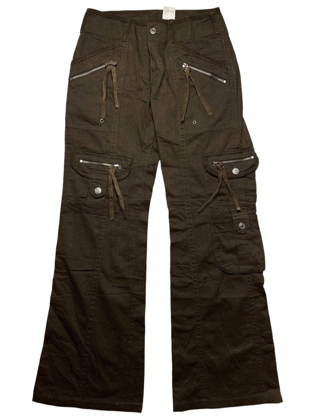 Japanese Brand 2000s Pauline Bleu - Flared Cargo Pants Size US 29 - 4 Thumbnail