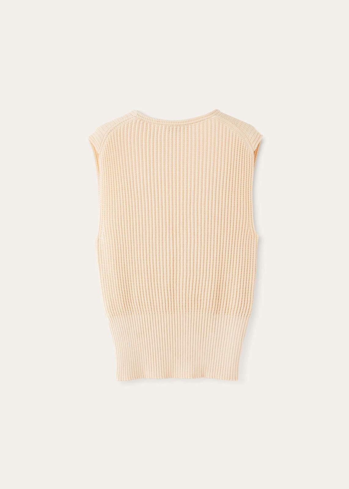 Loro Piana o1srvl11e0125 FAN6263 Ikeda V-Neck Vest in Cream Size M / US 6-8 / IT 42-44 - 2 Thumbnail