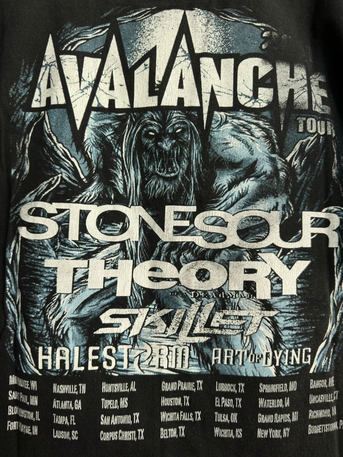 Band Tees Stone Sour Skillet Halestorm Theory Avalanche 2011 Tour Tee Size US L / EU 52-54 / 3 - 9 Thumbnail