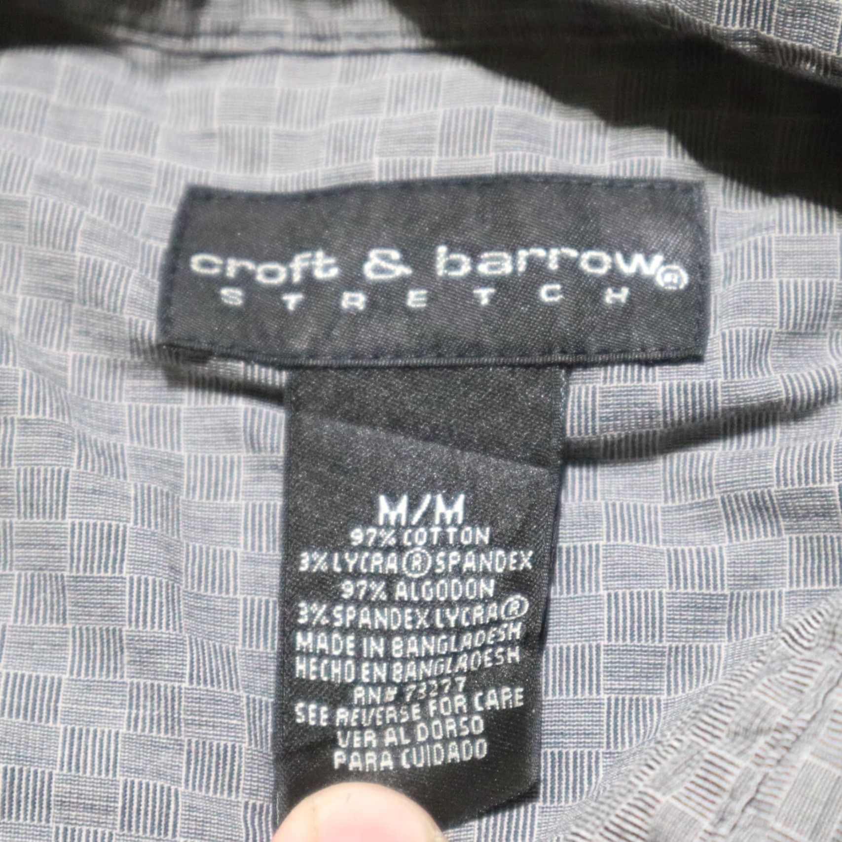 Croft & Barrow Croft & Barrow Shirt Geometric Pattern Button Up Gray Long Sleeve Mens M Size US M / EU 48-50 / 2 - 2 Thumbnail
