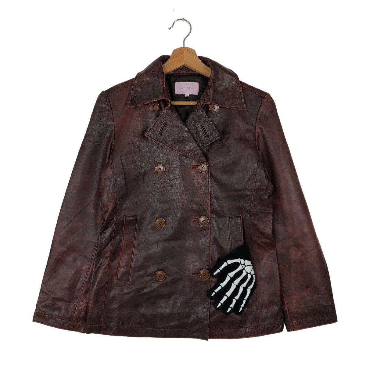 Japanese Brand VINTAGE BIKER LEATHER JACKET DOUBLE BREAST ACIDE JAPAN MADE Size US M / EU 48-50 / 2 - 1 Thumbnail