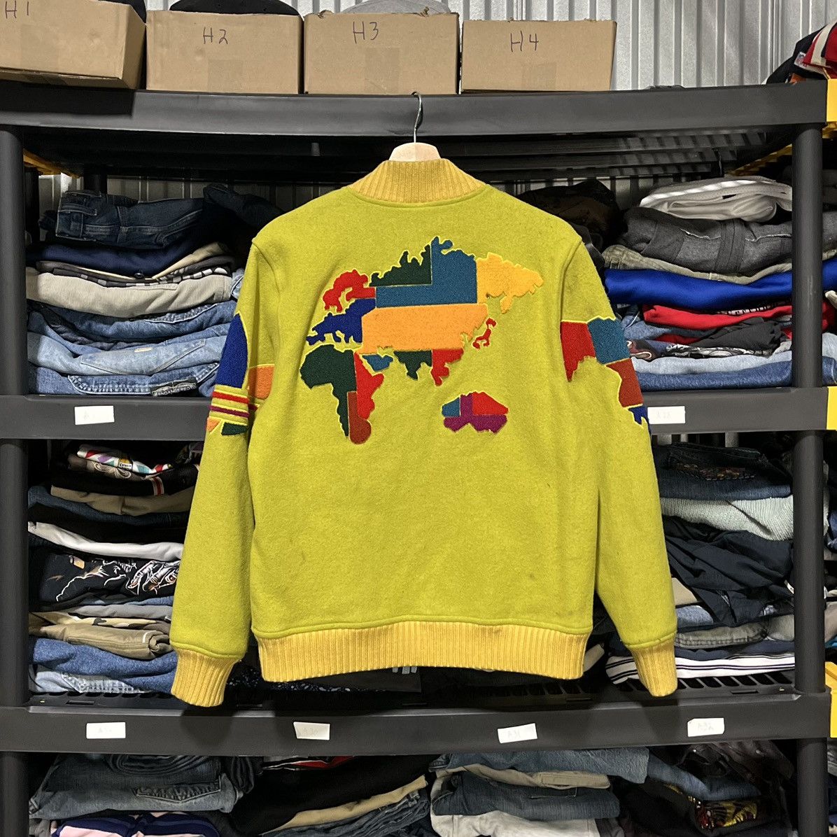 Jeremy Scott JEREMY SCOTT ADIDAS GLOBE VARSITY JACKET GREEN MEDIUM SAMPLE Size US M / EU 48-50 / 2 - 1 Thumbnail