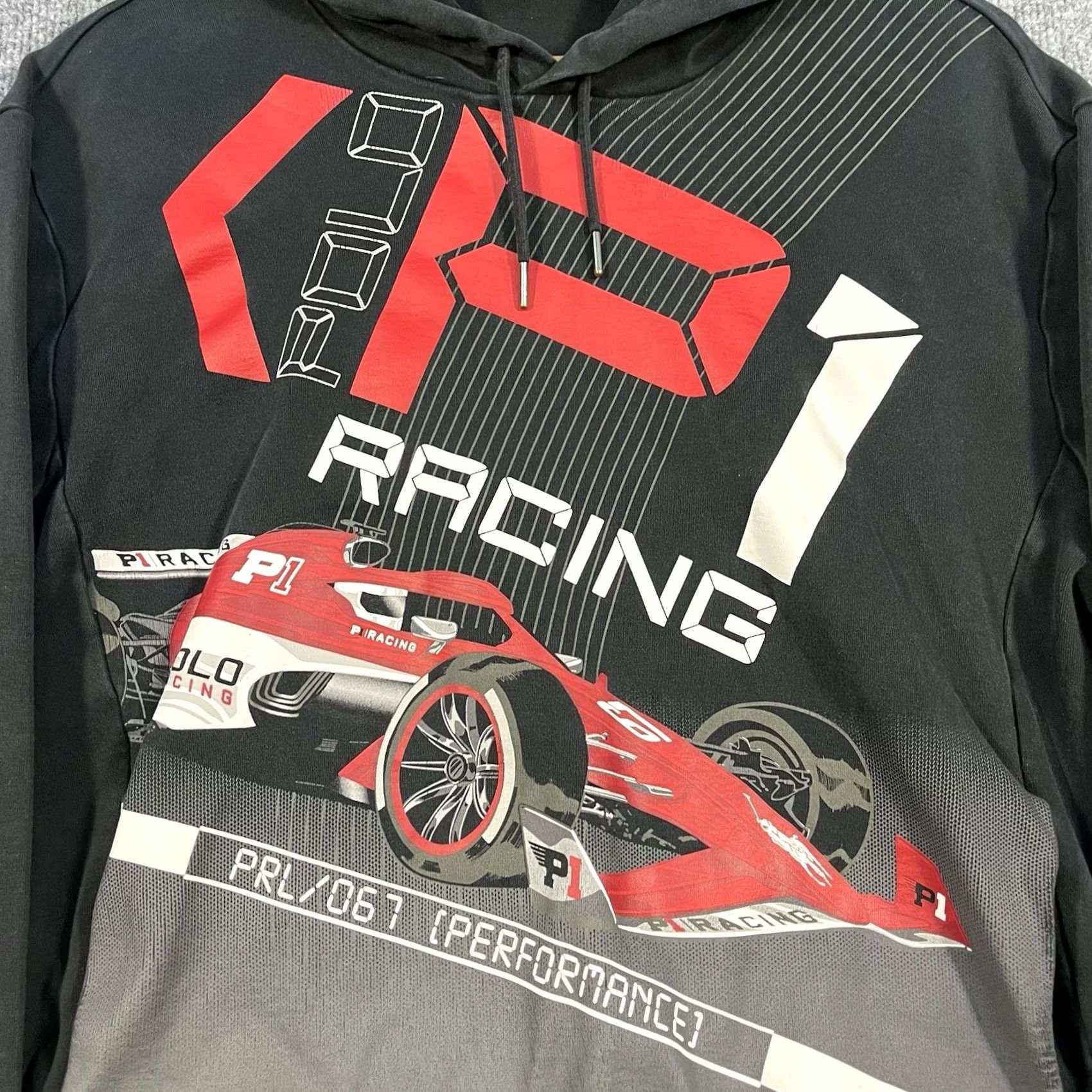 Polo Ralph Lauren POLO RALPH LAUREN P1 Racing Hoodie Mens Medium Black Red AOP RARE Size US M / EU 48-50 / 2 - 2 Thumbnail