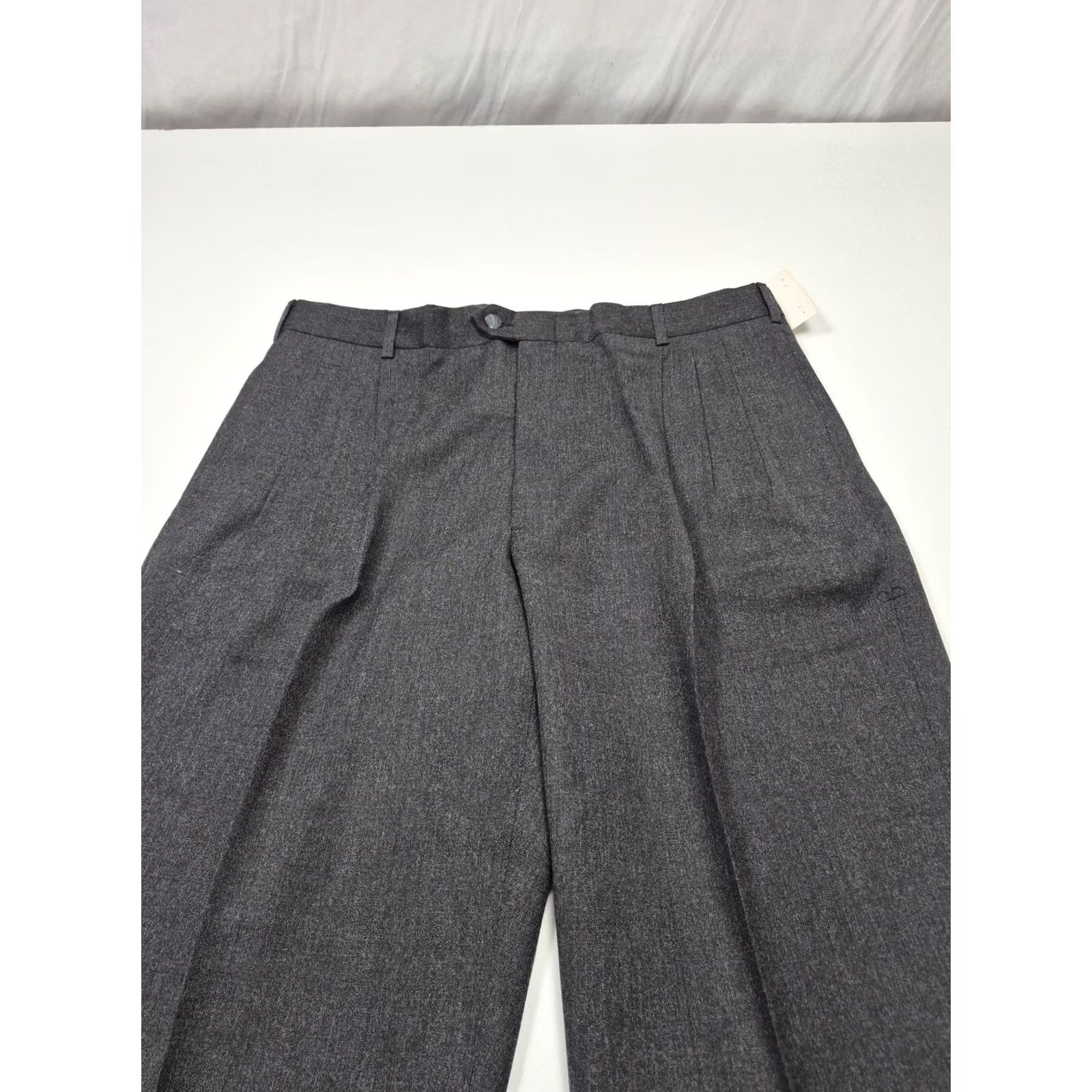Vintage VINTAGE John Alexander Dress Pants Mens 38x36 Gray Wool Pleated Unhemmed USA NWT Size US 38 / EU 54 - 2 Thumbnail