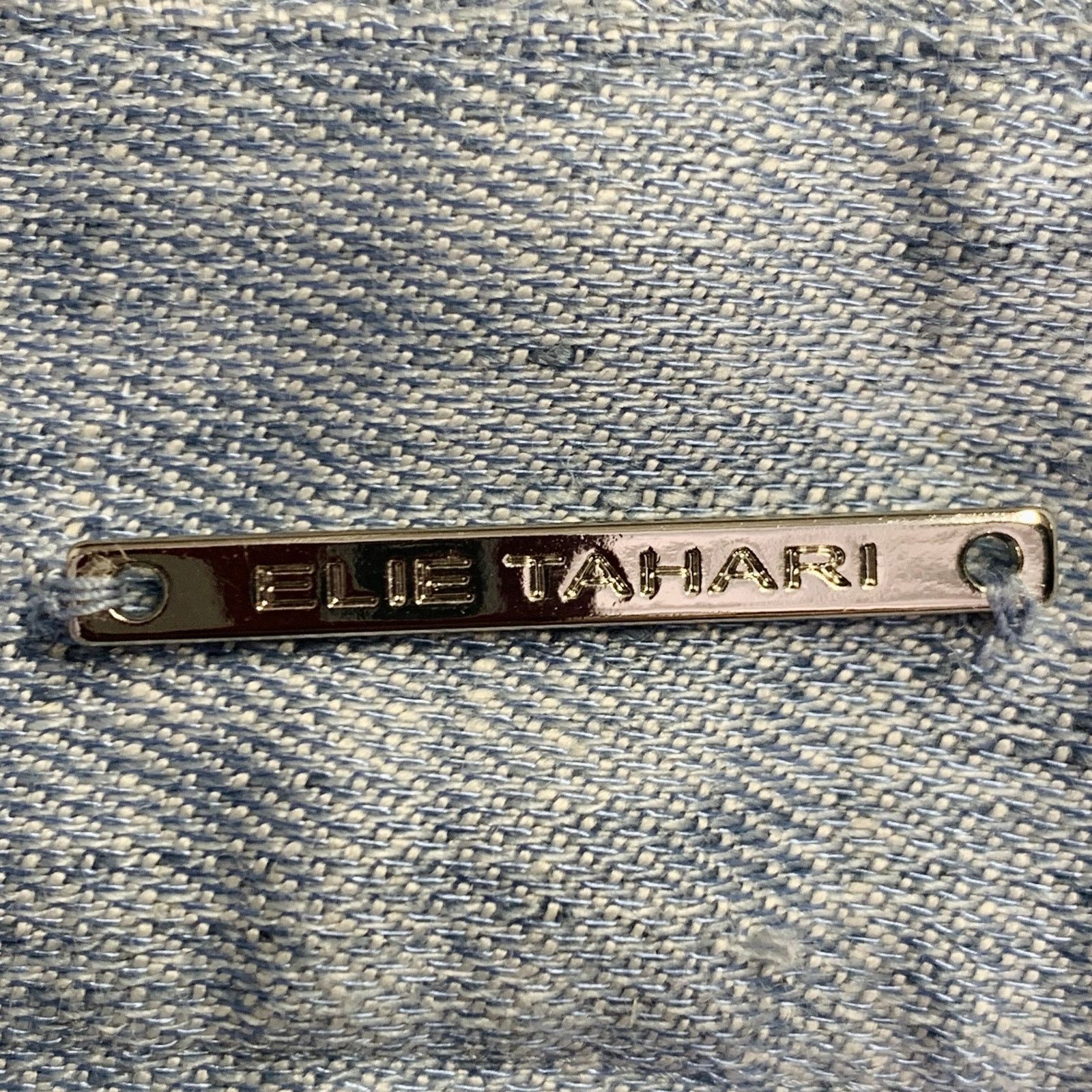 Elie Tahari Size 4 Blue Heather Linen Blend Flat Front Casual Pants Size 27" / US 4 / IT 40 - 6 Thumbnail