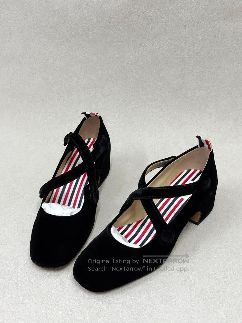 Thom Browne Thom Browne Silk velvet Mary Jane women's shoes Size US 5.5 / IT 35.5 - 1 Thumbnail