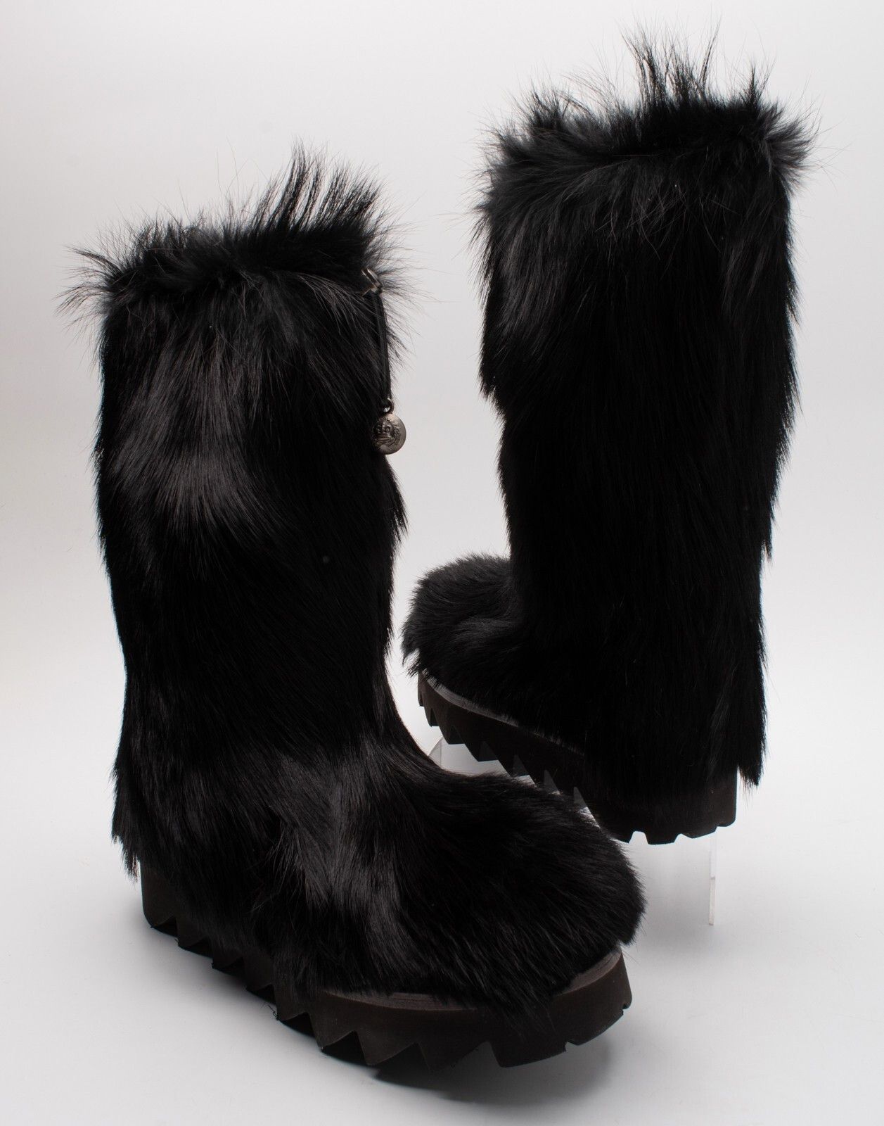 Dolce & Gabbana Fox Fur Boots in Black, Men's (Size 11)