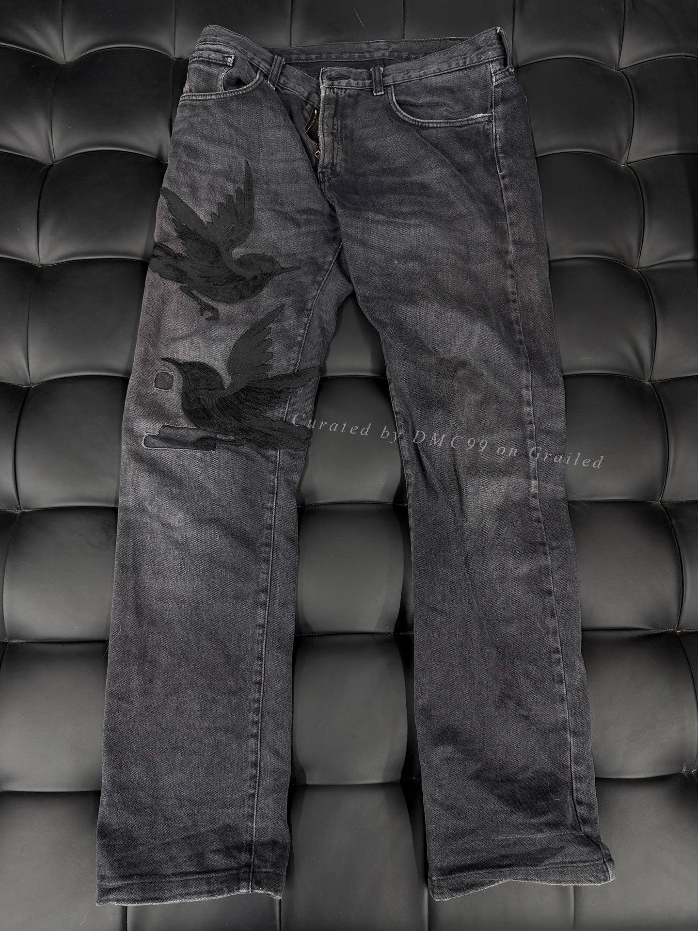 Gucci Gucci Embroidered Black Gray Jeans Size US 32 / EU 48 - 1 Thumbnail