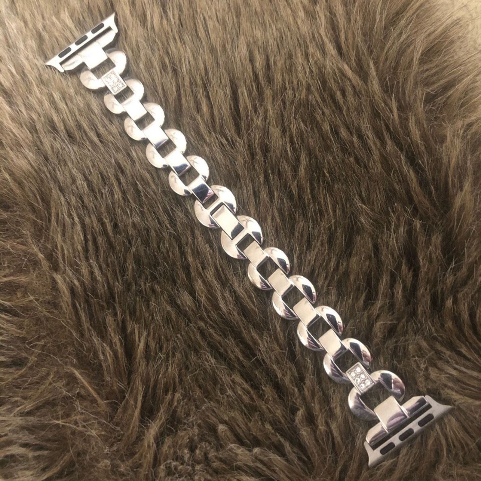 Apple Watch Stainless Steel Luxury Band Rhinestone in Silver, Women's