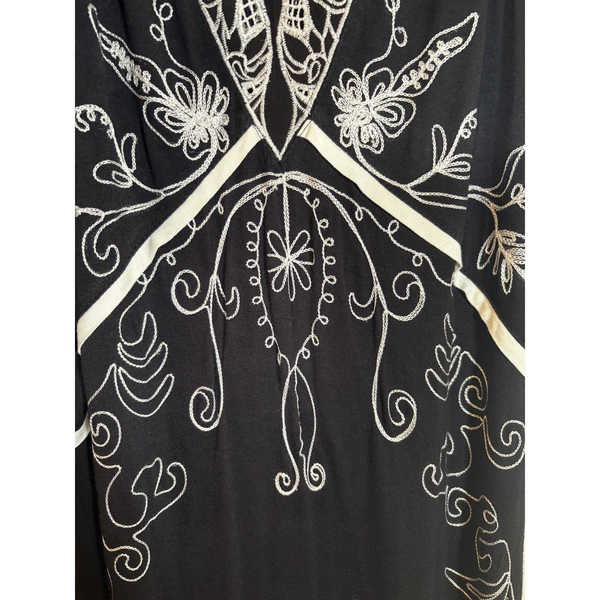 Other Krista Lee Women Embroidered Maxi Dress Black S Fringe Hem W Size S / US 4 / IT 40 - 5 Thumbnail