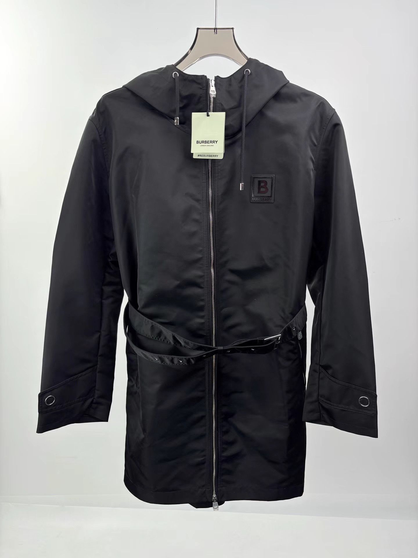 Burberry BURBERRY Nylon Mid-Length Belted Trench Coat Size US XXL / EU 58 / 5 - 1 Thumbnail