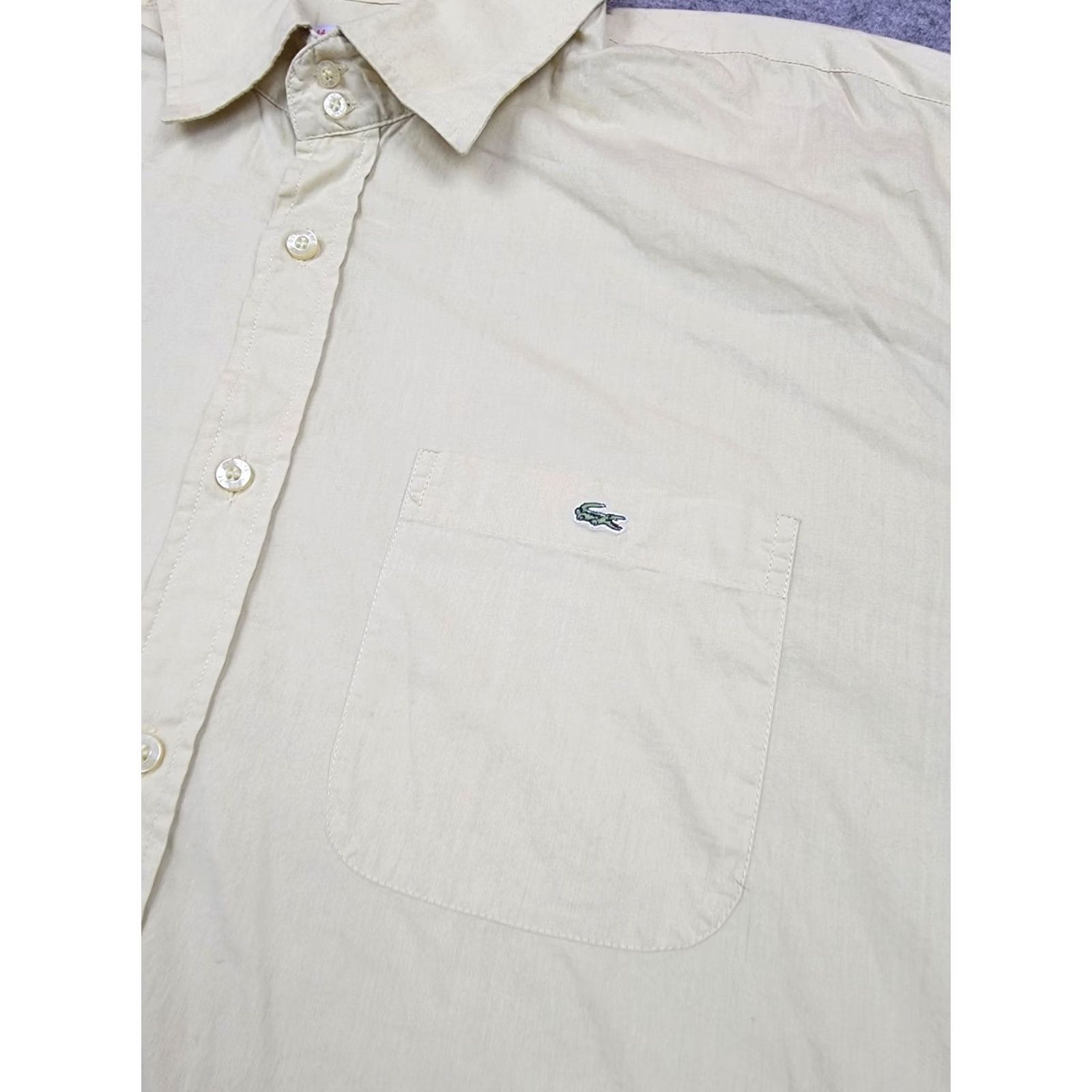 Lacoste Lacoste Shirt Mens XL 44 Yellow Embroidered Logo Long Sleeve Button-Up Cotton Vintage: No, No Size US XL / EU 56 / 4 - 7 Thumbnail