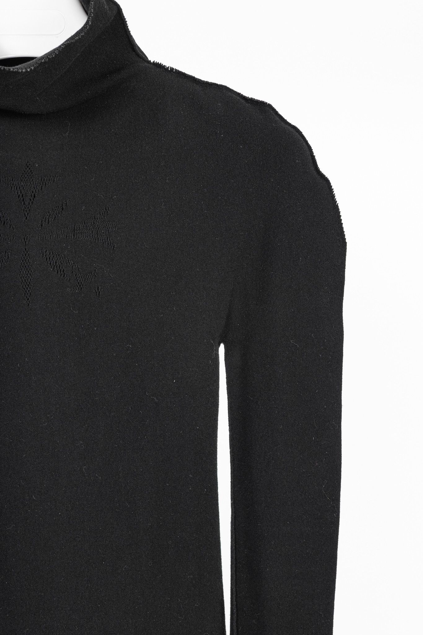 Issey Miyake Issey Miyake Fete A-Poc Black Knit Pointelle Turtleneck Size S / US 4 / IT 40 - 4 Thumbnail