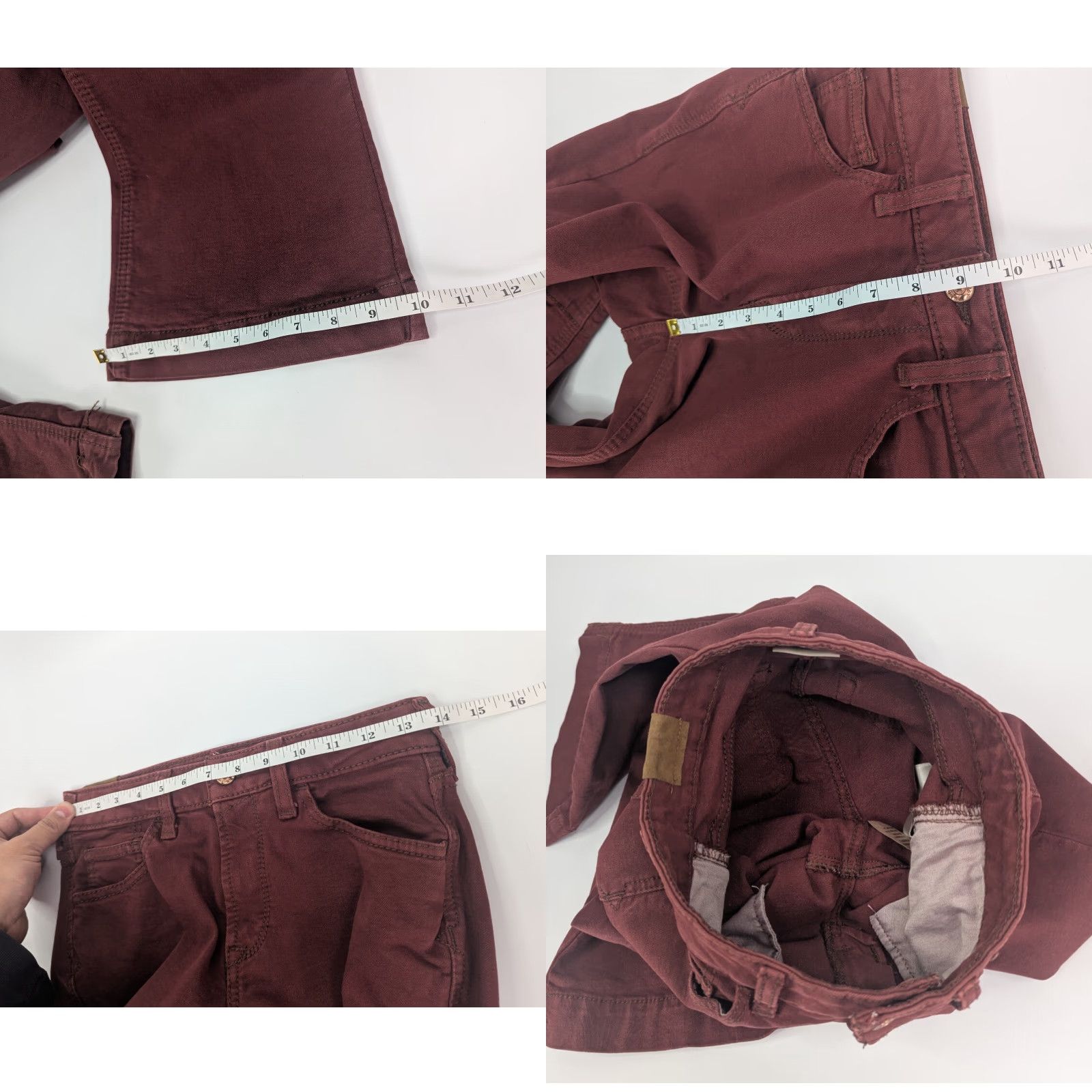 Ariat Ariat Jeans Womens 25R Slim Wide Leg Trouser High-Rise Cherry Mahogany Red Denim 5-Pocket Western Cowboy Boot Cut Wide-Leg 1900s? Size 42" / US 20 - 8 Thumbnail