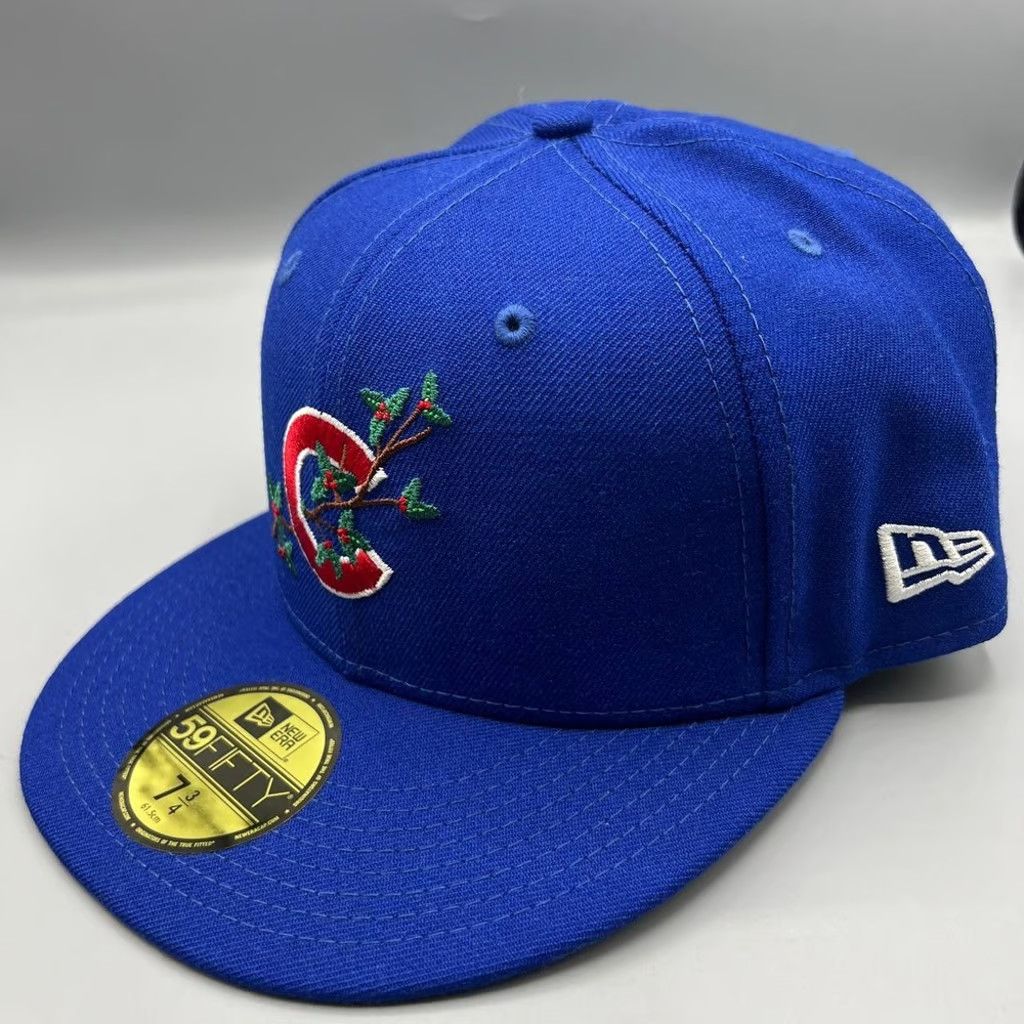 New Era Chicago Cubs Hat Men 7 3/4 Holly 59Fifty New Era Fitted Cap Size ONE SIZE - 3 Thumbnail