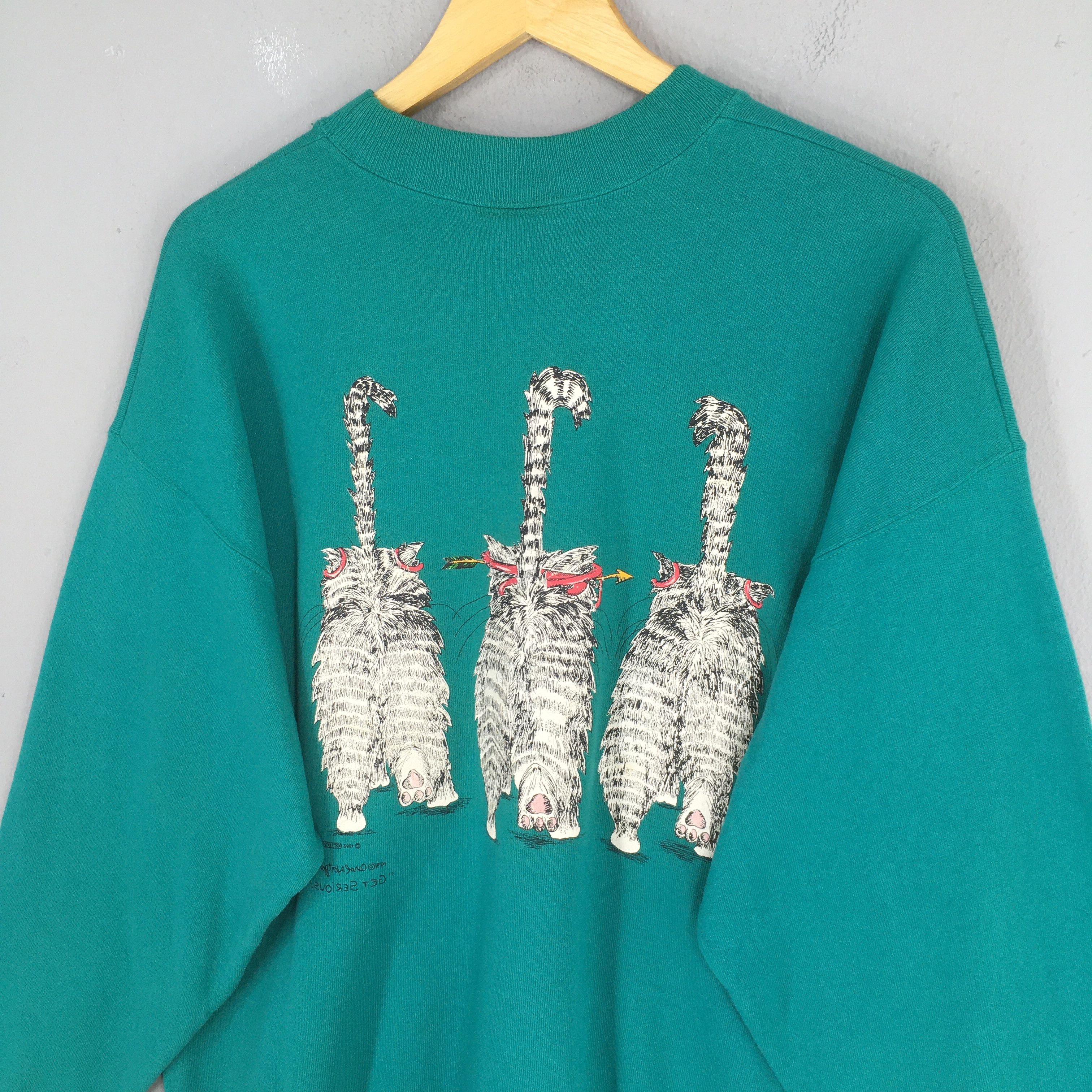 Habitat Vintage 90s Carol Montgomery Get Serious Sweatshirt XLarge Size US XL / EU 56 / 4 - 9 Thumbnail