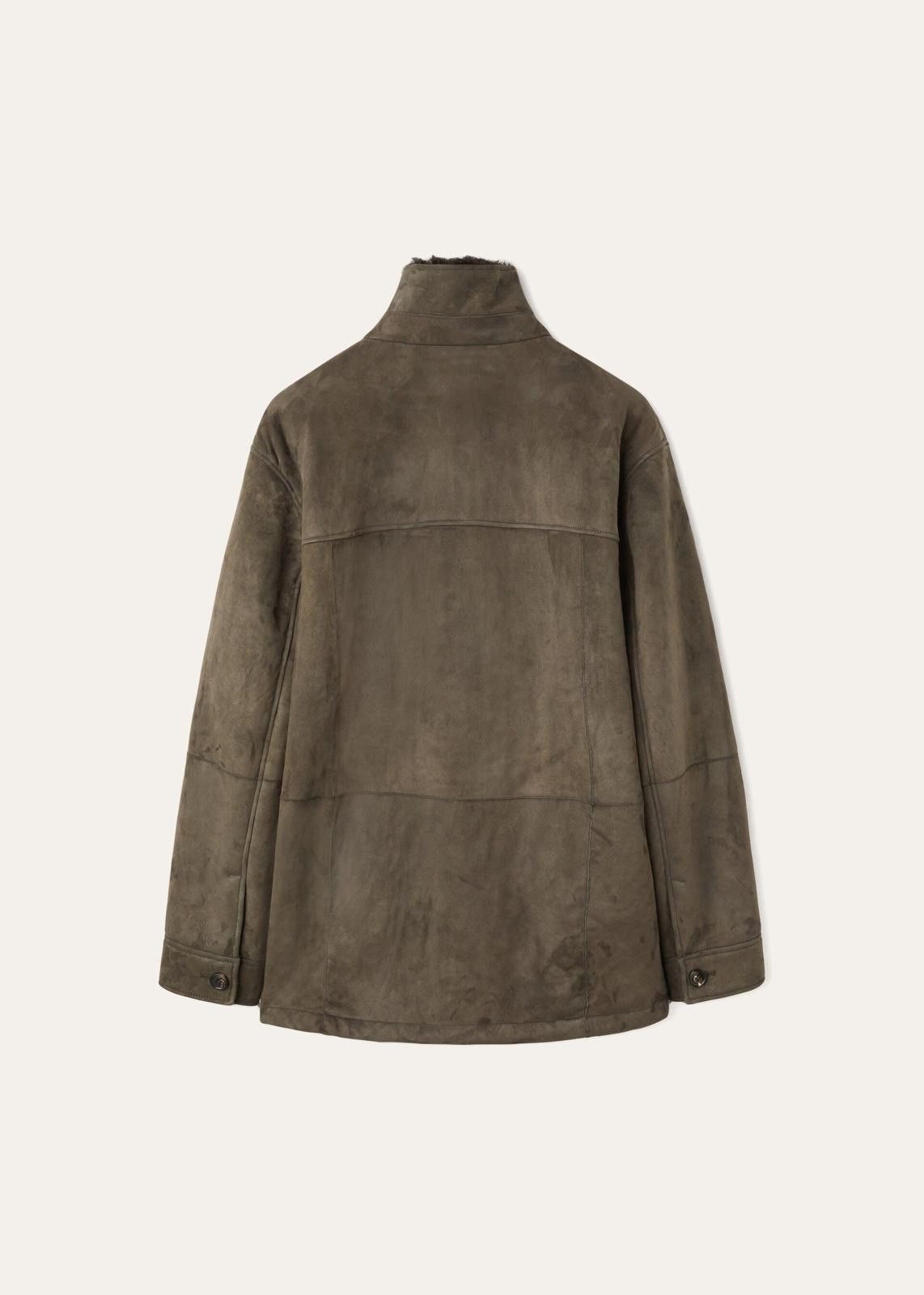 Loro Piana o1srvl11e1224 Shearling Field Jacket in Olive Green Size US L / EU 52-54 / 3 - 2 Thumbnail
