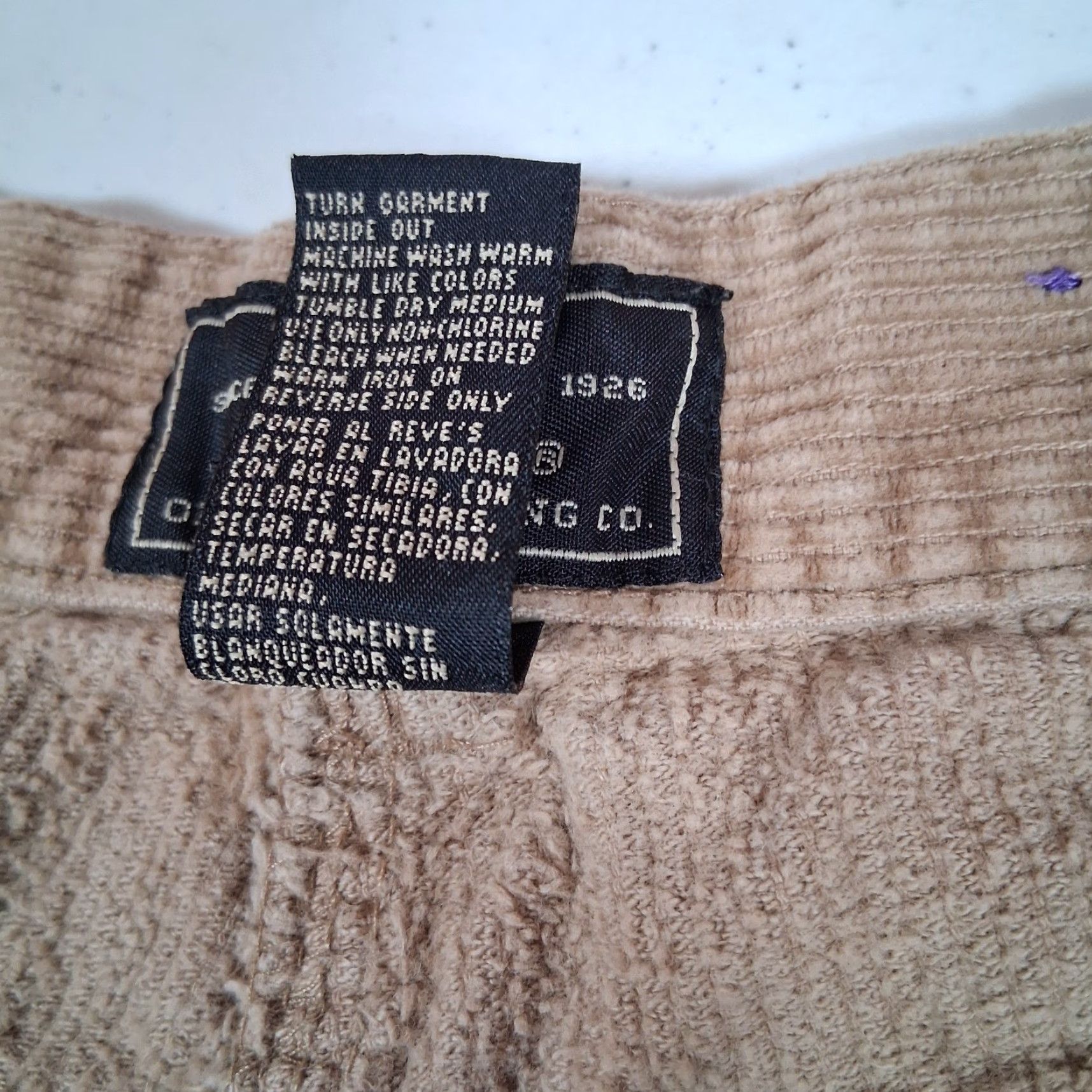 Route 66 VINTAGE Route 66 Corduroy Pants Women 14 Beige Wide Whale 1990s Retro 90s Corduroys Tapered Flat Front Casual Mens Womens Girls Size 36" / US 14 / IT 50 - 4 Thumbnail