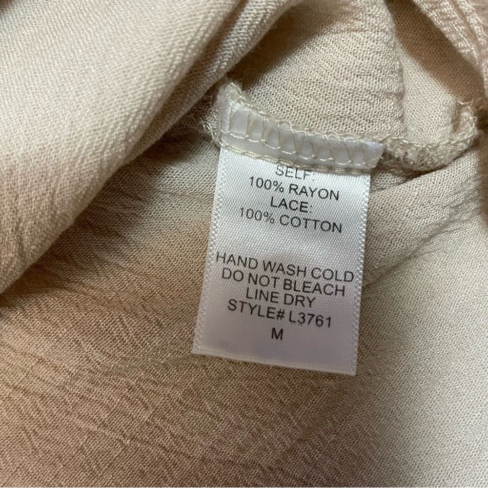 By Together By Together Beige Embroidered Lace Details Rayon Cotton Tun Size M / US 6-8 / IT 42-44 - 8 Thumbnail