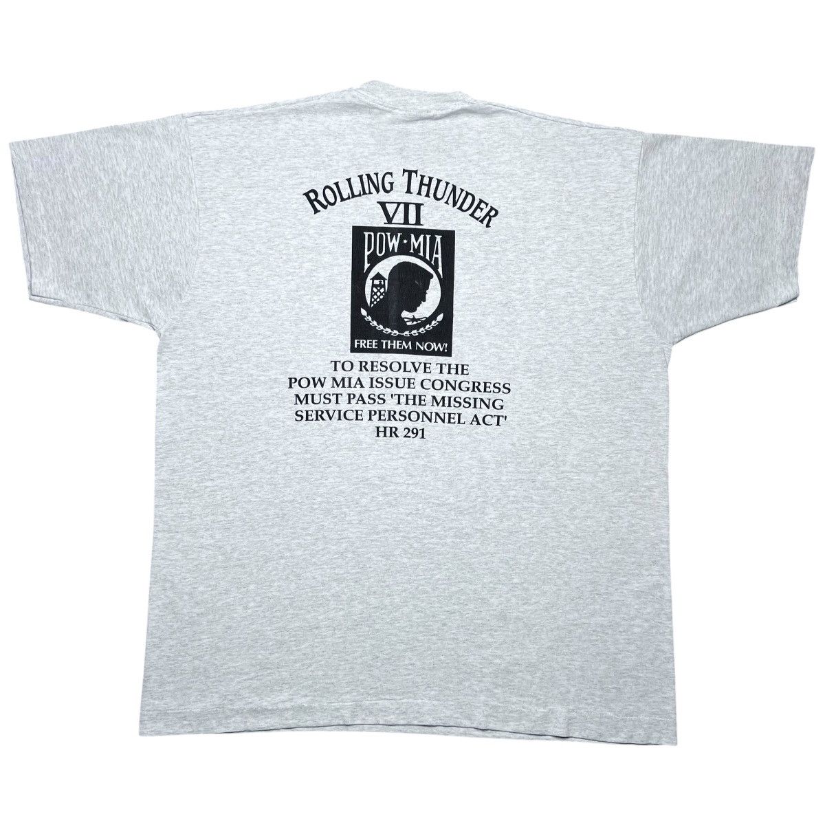 Vintage 1994 Rolling Thunder Freedom Ride POW MIA Memorial Day Tee Size US XL / EU 56 / 4 - 2 Thumbnail