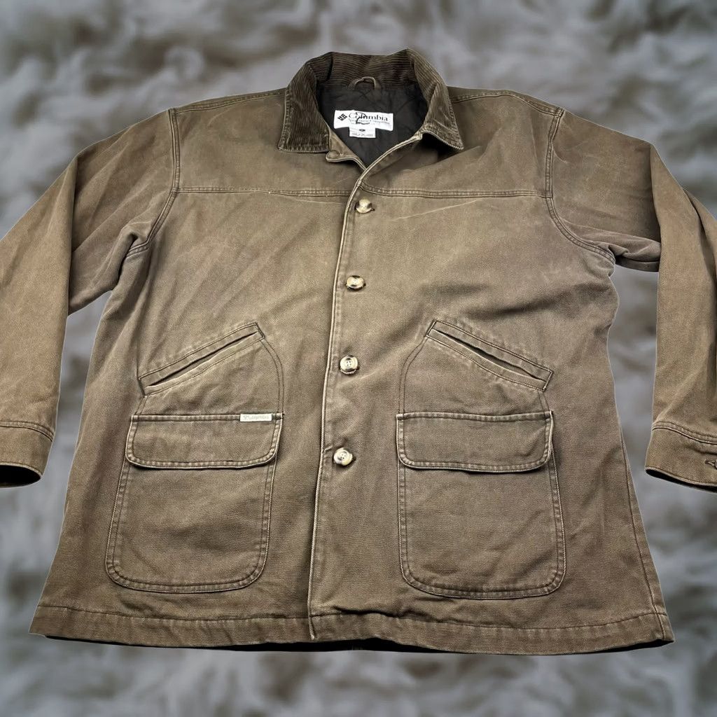 Vintage VINTAGE Columbia Men’s Jacket Chore Barn Coat 100% Cotton Canvas XL Brown Button Overcoat Winter Fall Spring Mens Size US XL / EU 56 / 4 - 1 Thumbnail